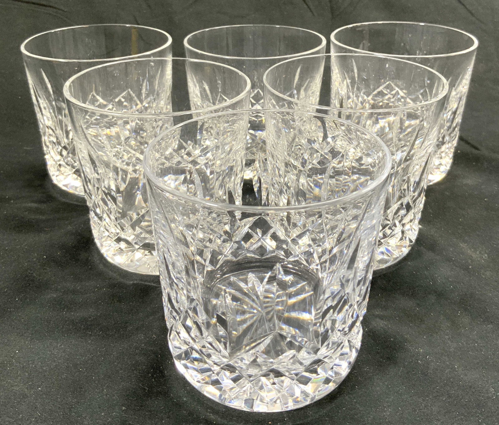 WATERFORD Set 6 Cut Crystal Low Ball Glasses (1 of 6)