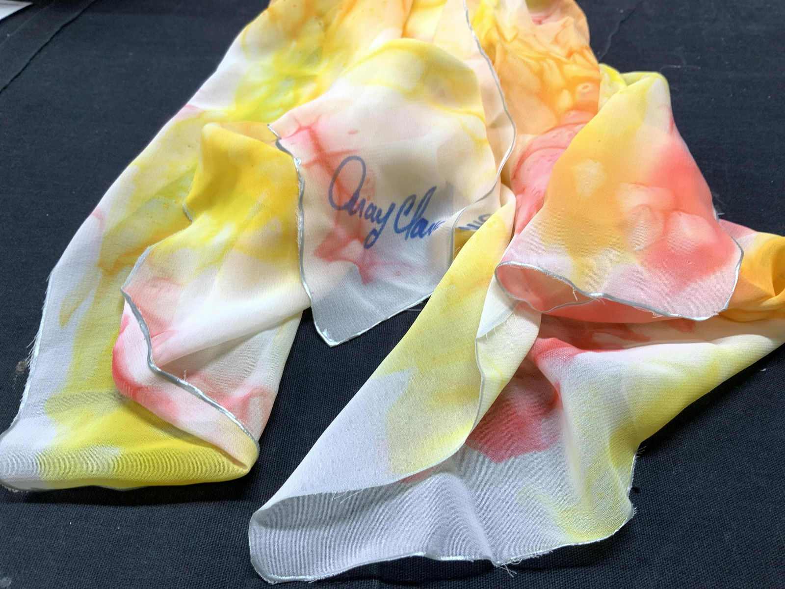 Aray Claudine Tie Dye Scarf W Flower Clip (1 of 6)