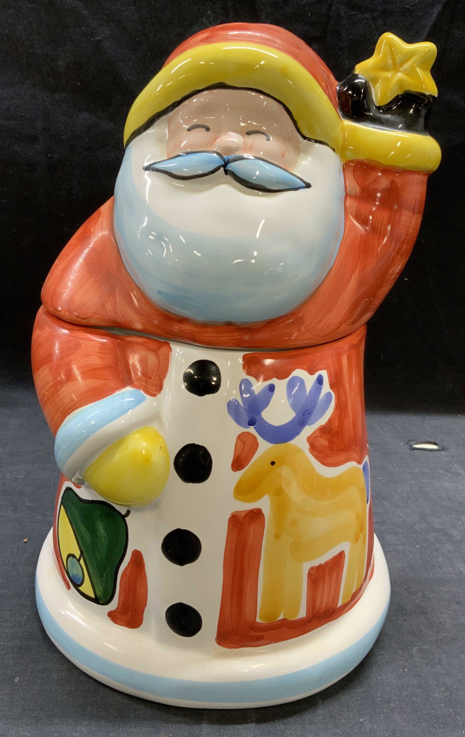 VIETRI Ceramic Majolica Santa Cookie Jar, Italy (1 of 6)