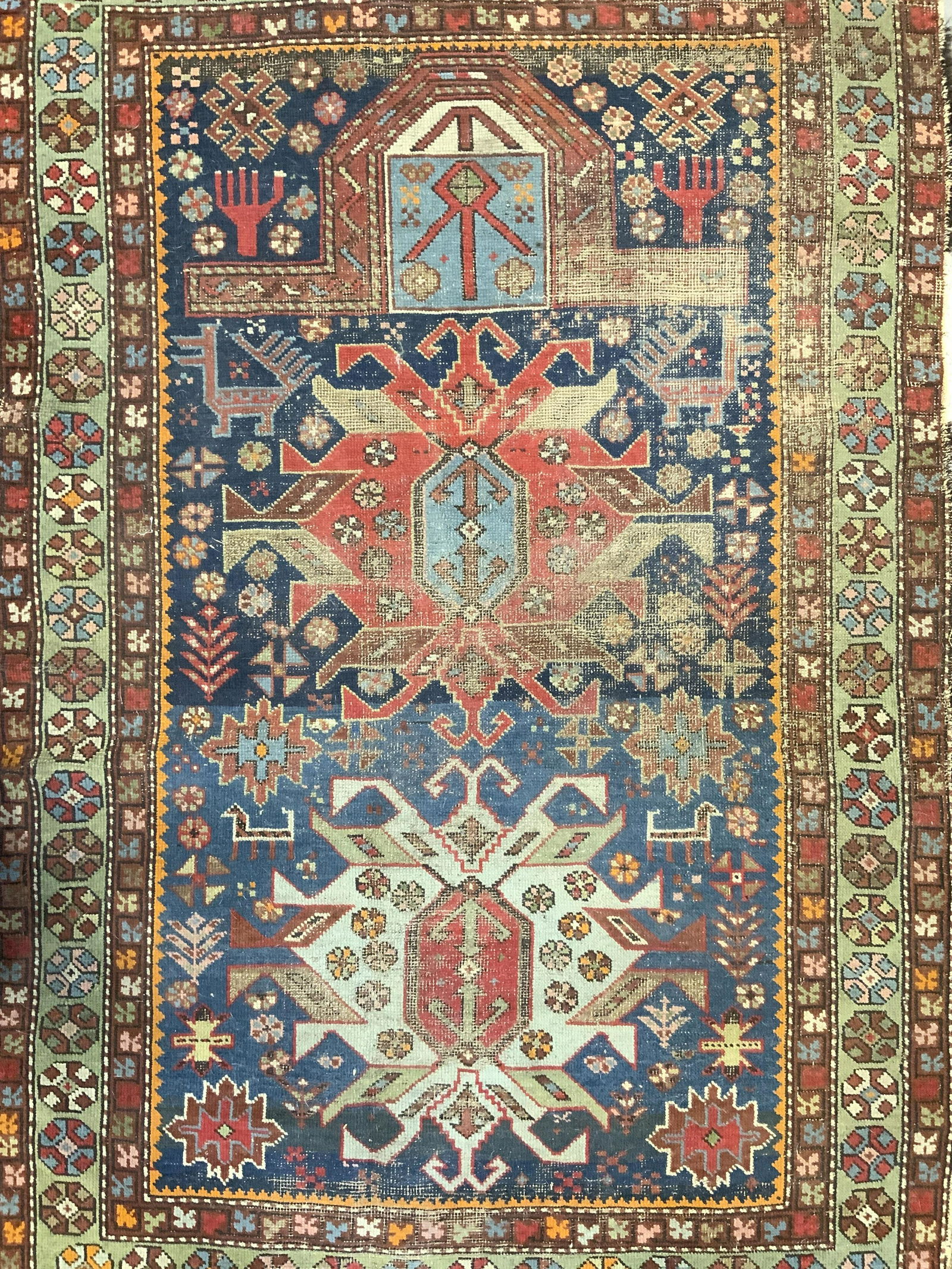 Antique KAZAK Handmade Oriental Wool Rug (1 of 7)