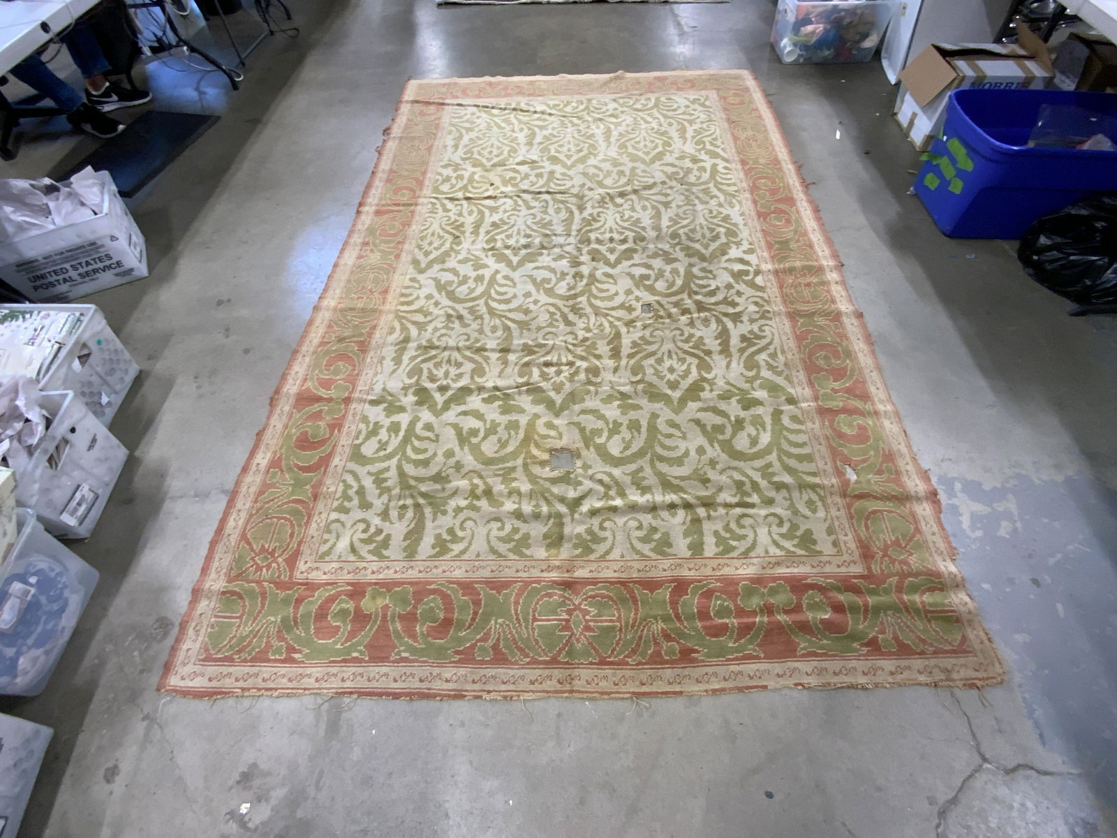 Vintage Pink & Green Patterned Rug (1 of 13)