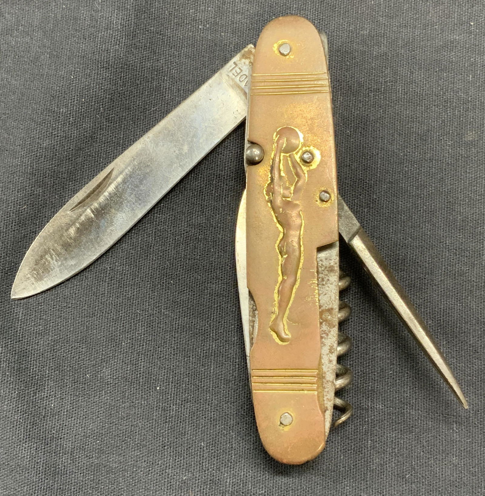 Vintage Pradel Brass Figural Pocket Knife, France (1 of 6)
