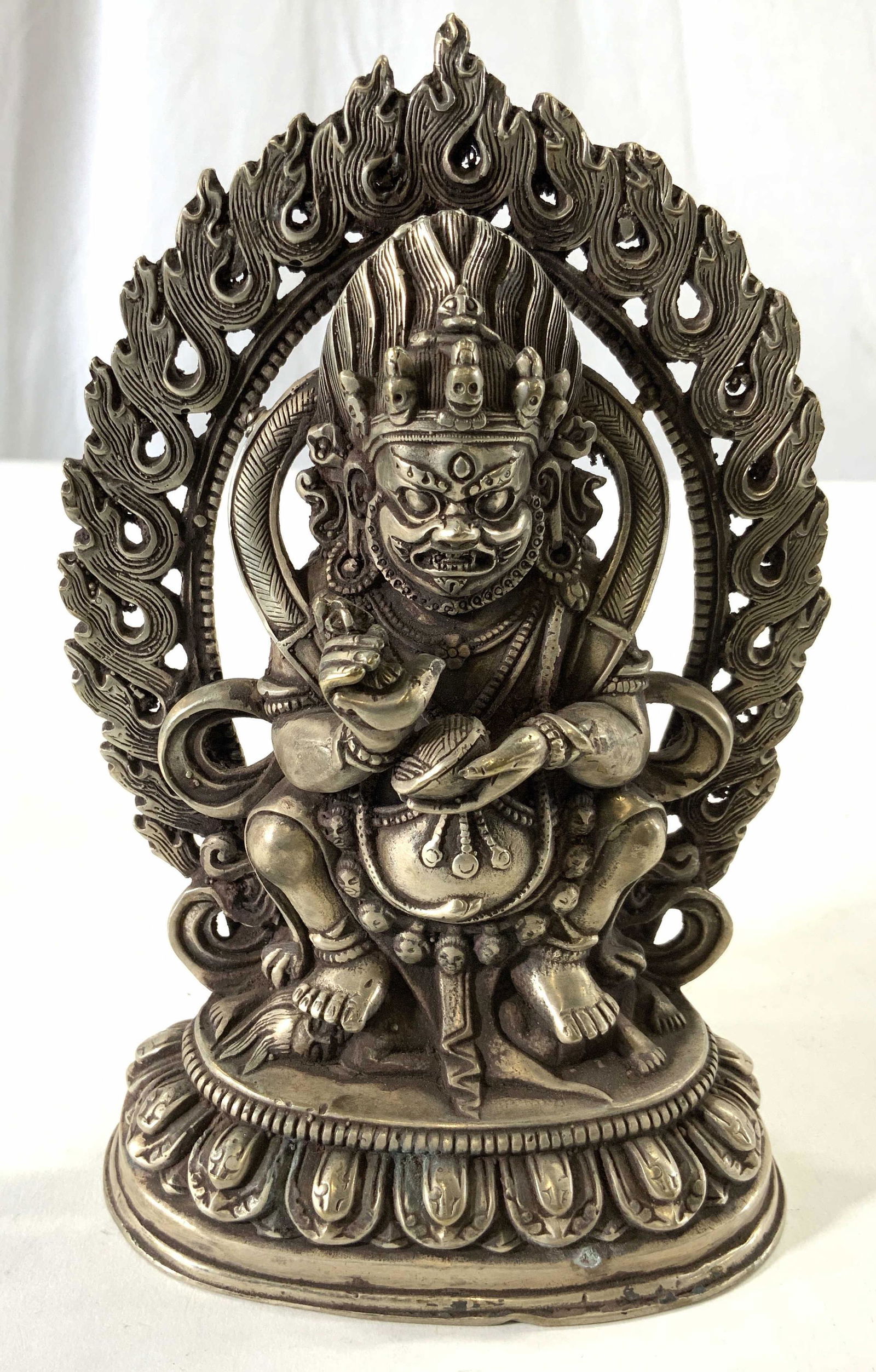 MAHAKALA Silver Over Brass Deity Figure (1 of 7)