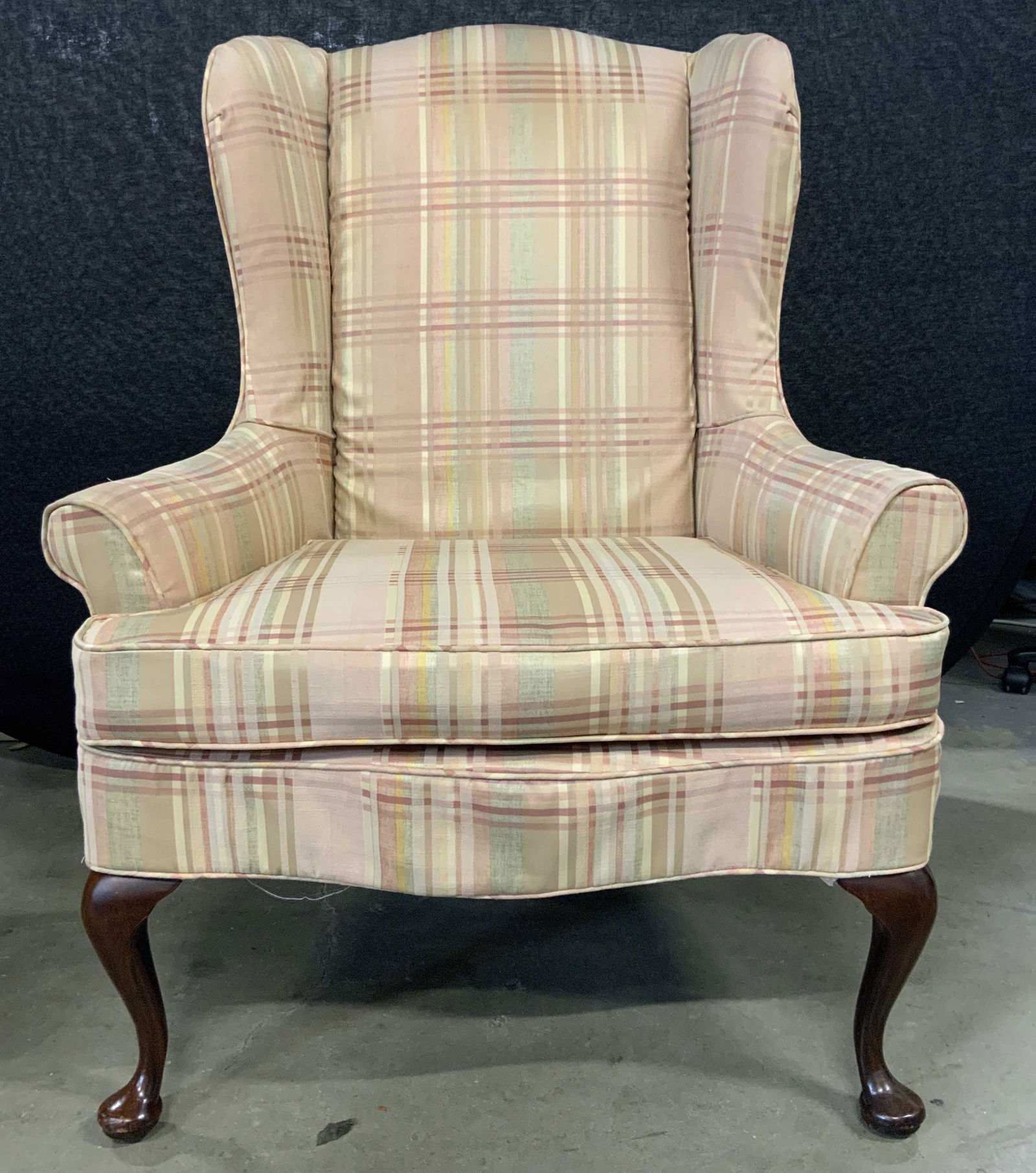 Vintage Queen Anne Style Wingback Armchair (1 of 8)