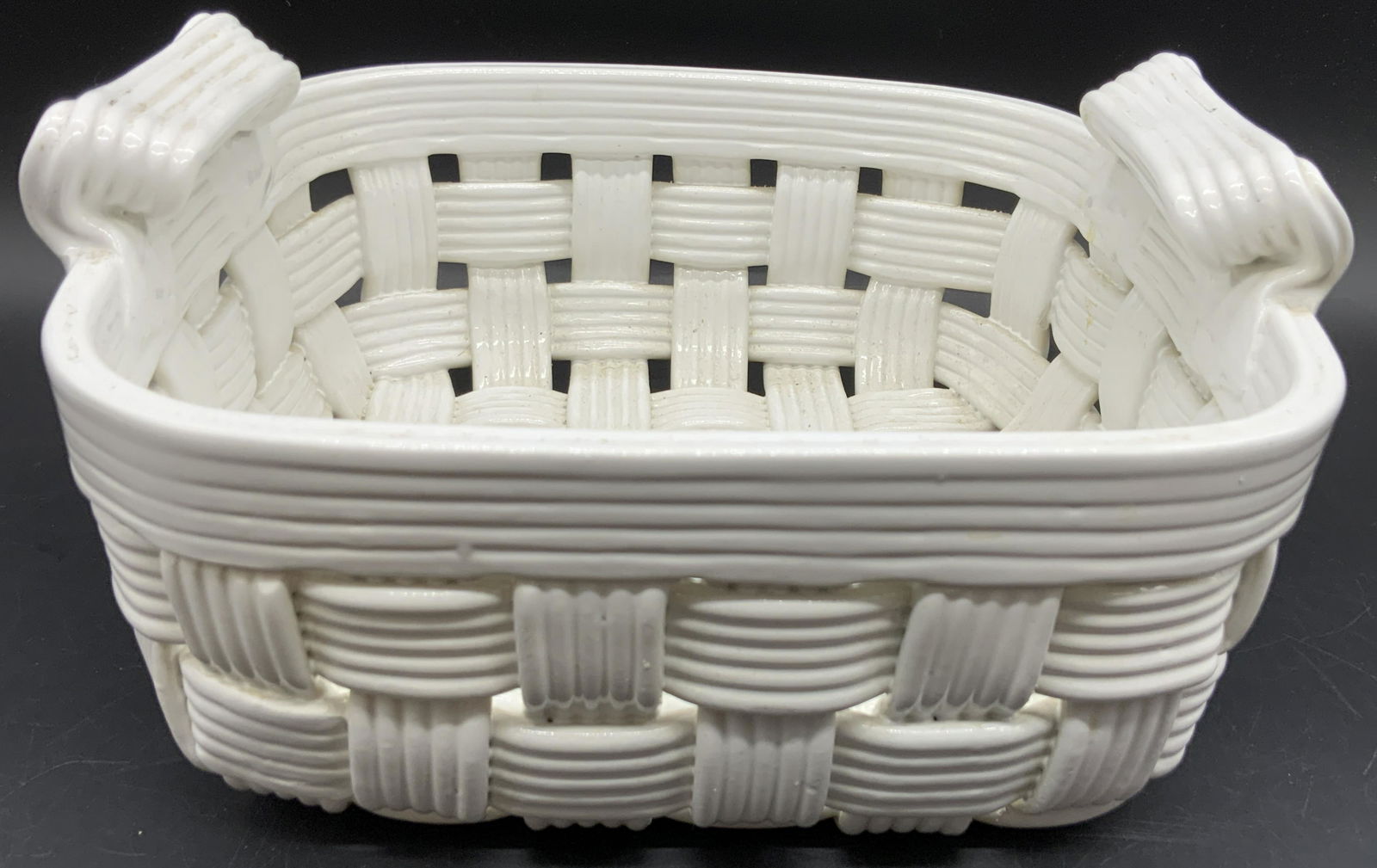 Vintage Handmade Italian Ceramic Woven Basket (1 of 9)