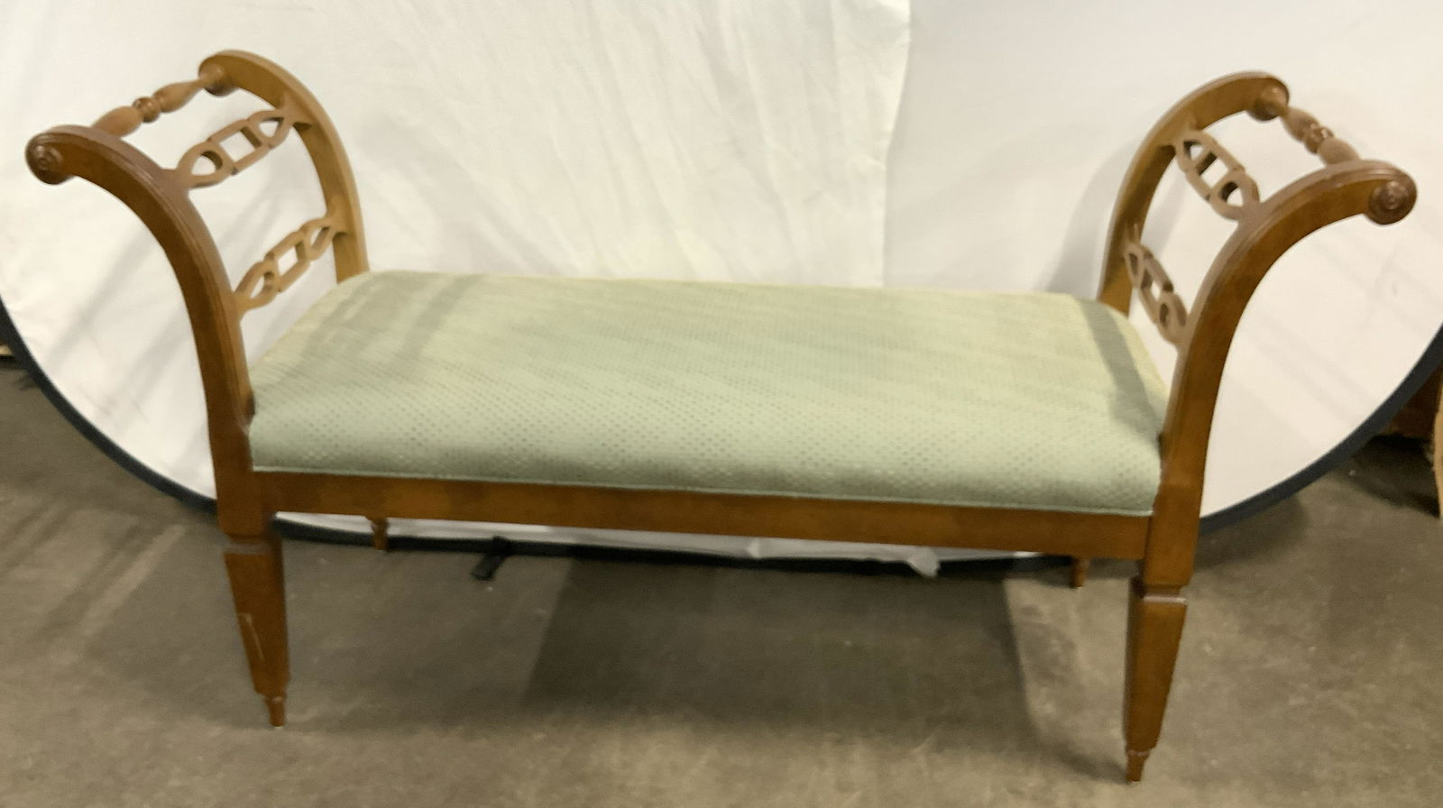 Vintage Upholstered Sleigh Bench (1 of 12)