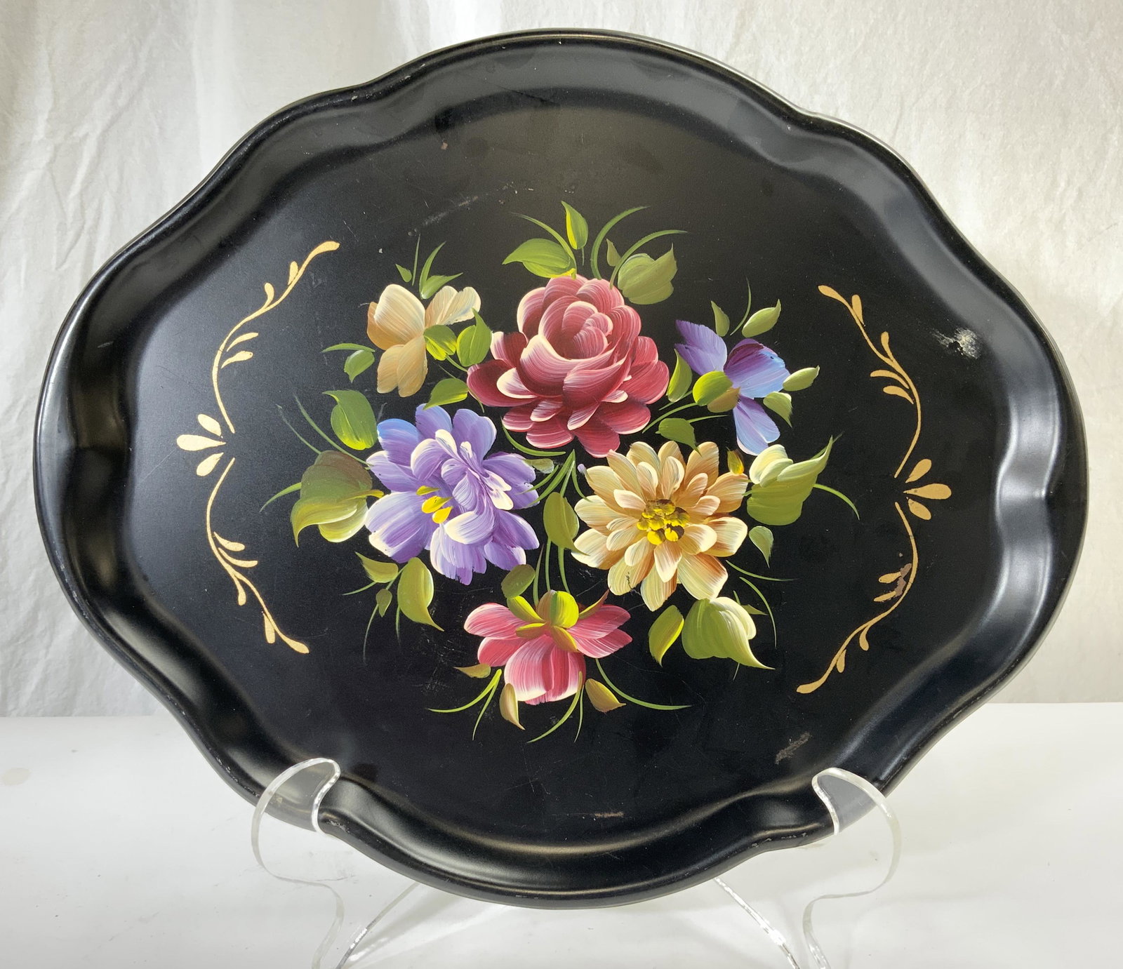Vintage Hand Painted Toleware Tray (1 of 6)