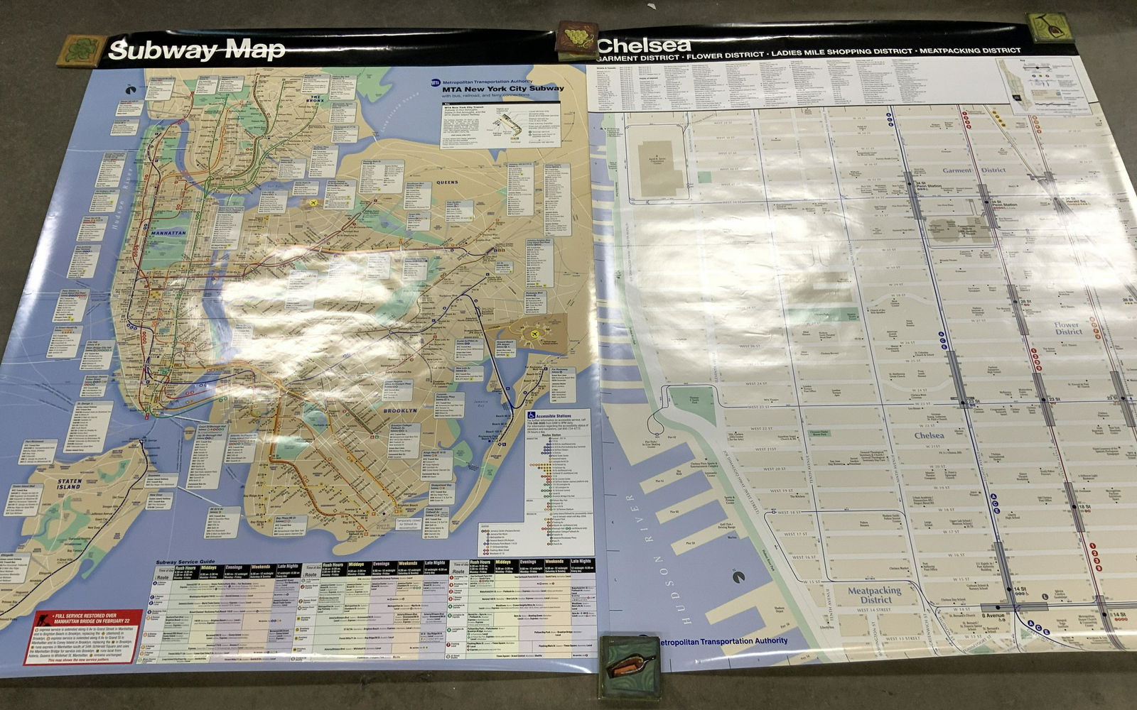 2 XL MTA Subway & Chelsea Map Lithographs (1 of 11)