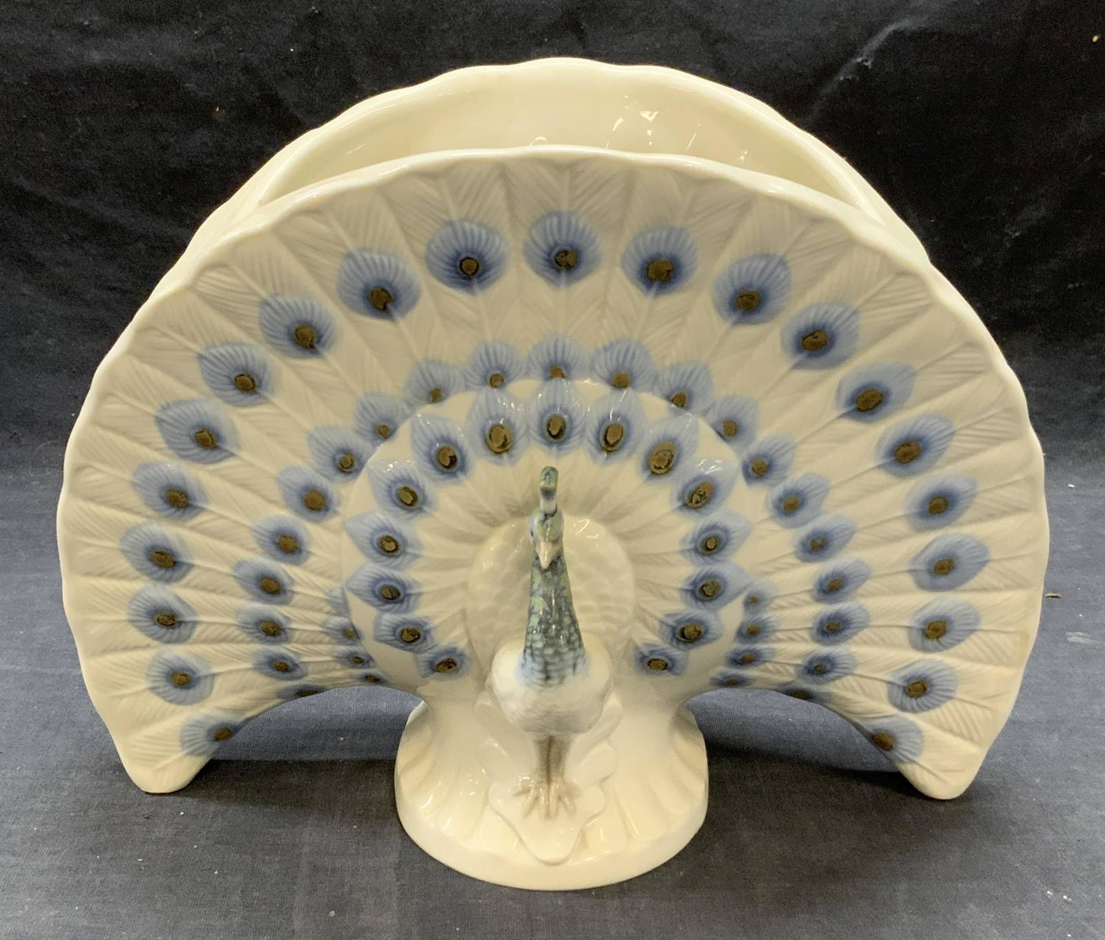 Lladro Porcelain Peacock Planter Vase, Spain Auction