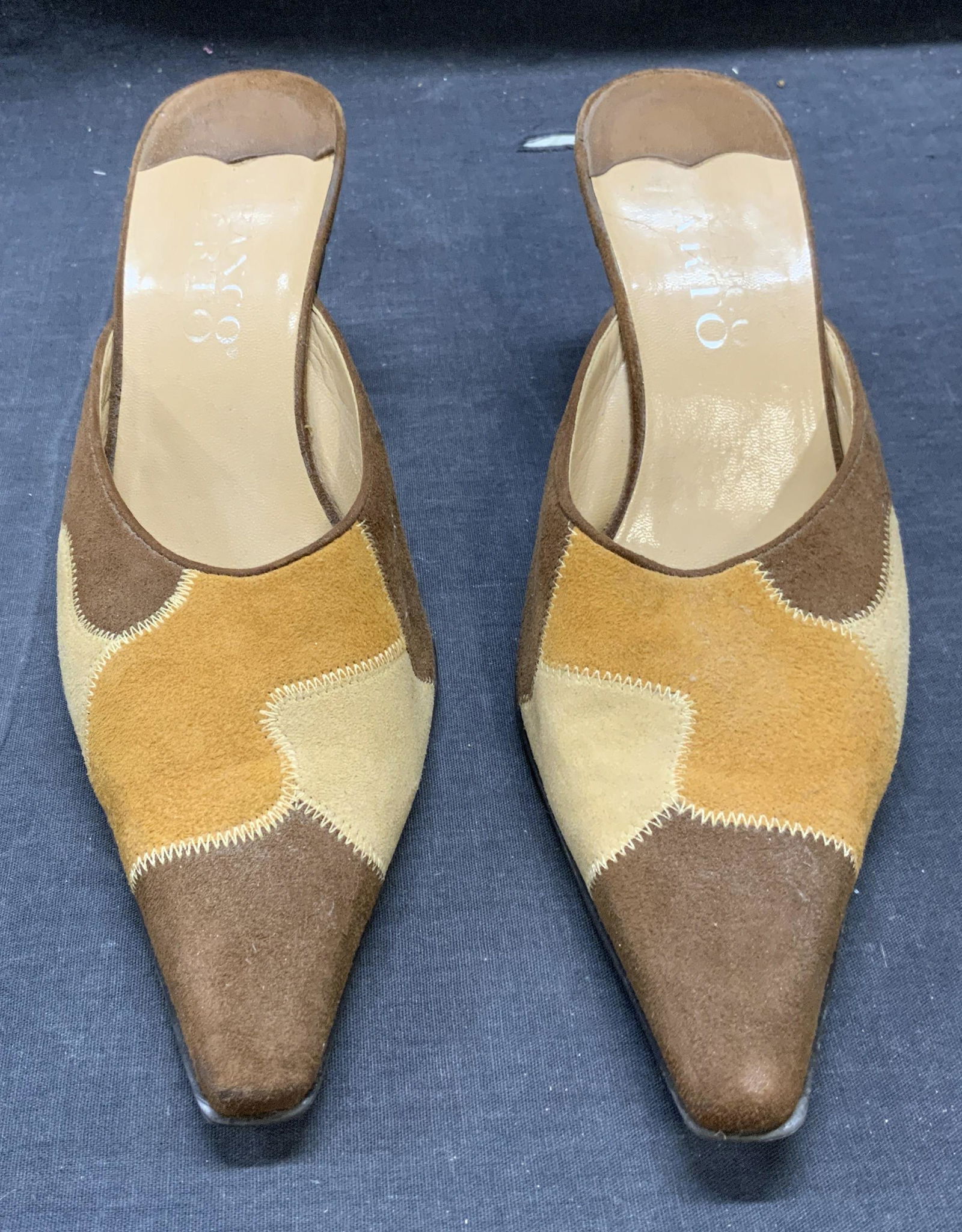 Franco Sarto Brown Suede Heels (1 of 6)