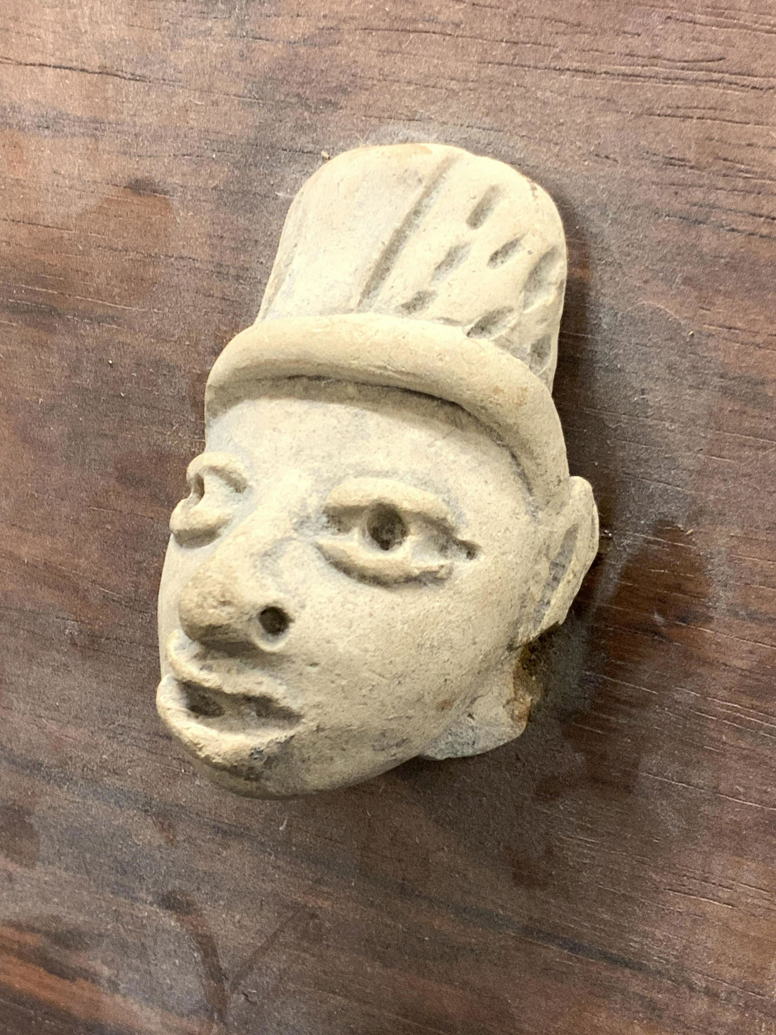 Mounted Vintage Clay Pottery Head (1 of 6)
