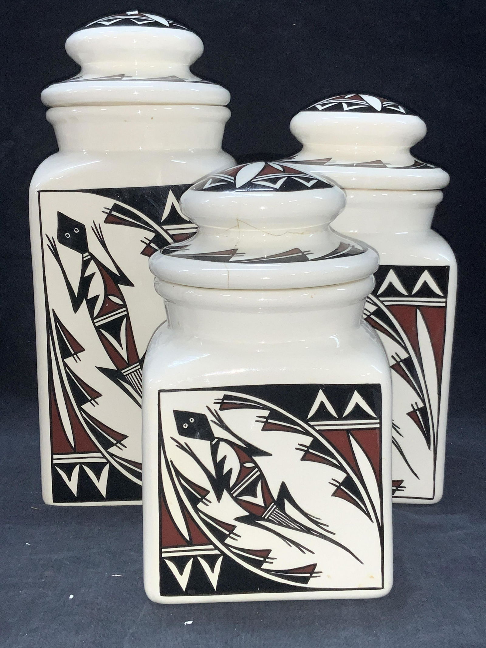 Lot 3 Hand Painted & Signed Ceramic Vessels (1 of 11)