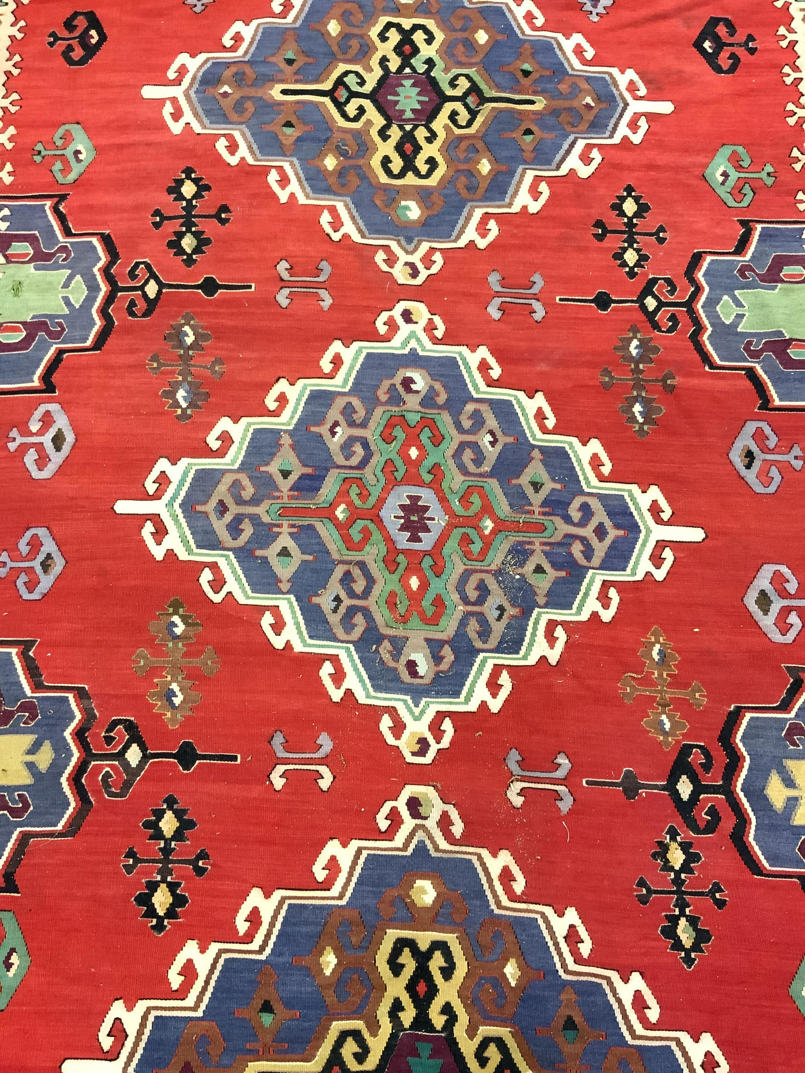 Vintage Handmade KAZAK Flat Weave Rug (1 of 7)