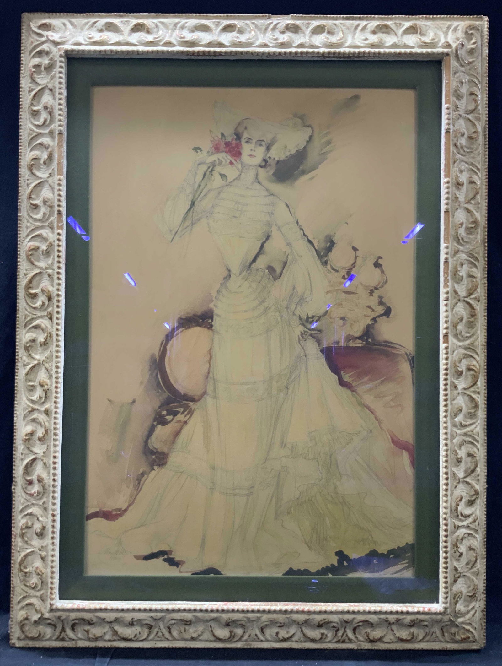 MARY WILLS 1900 Signed Fashion Illustration (1 of 12)
