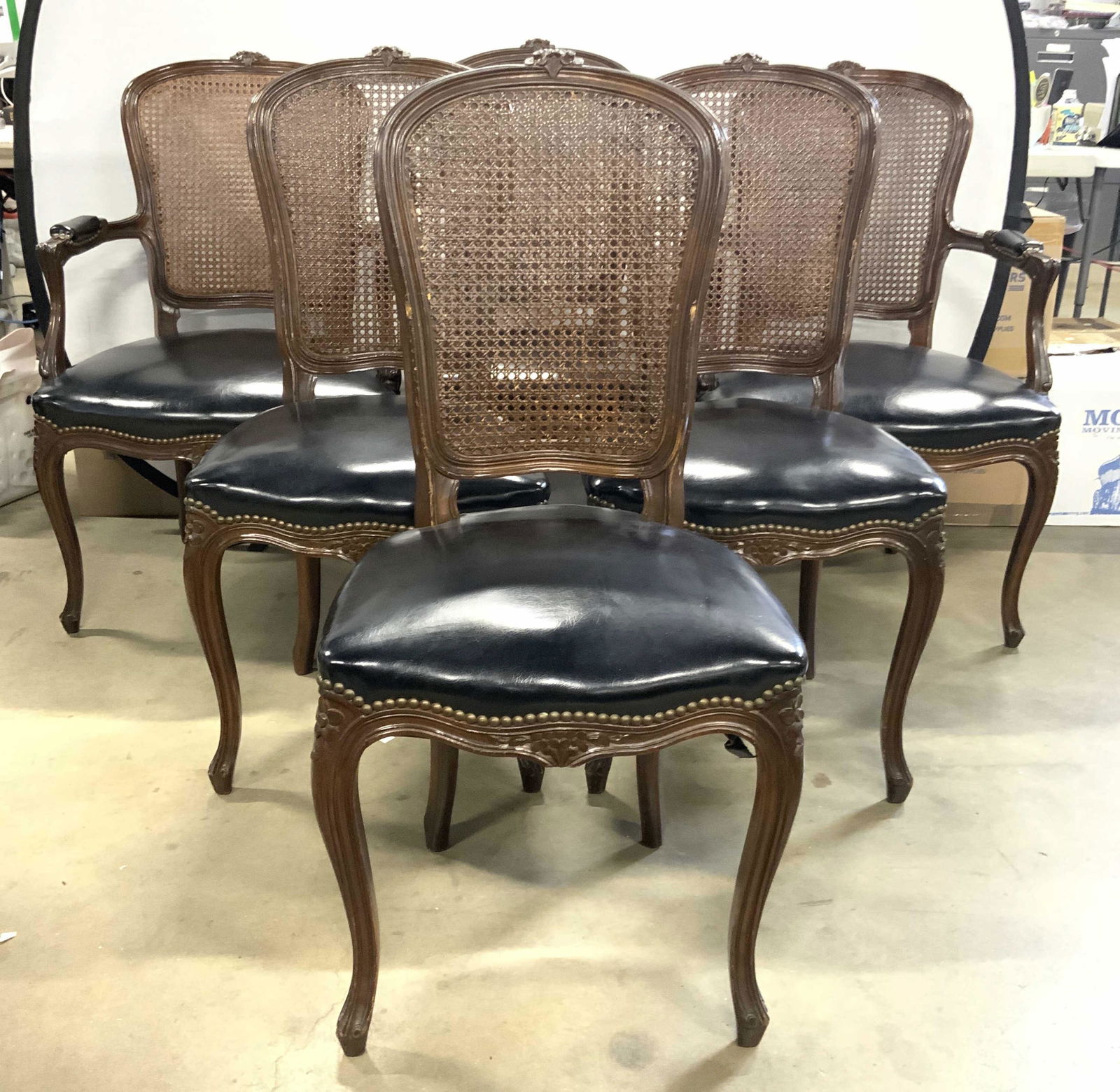 Set 6 Louis XV Style Wooden Dining Chairs (1 of 13)
