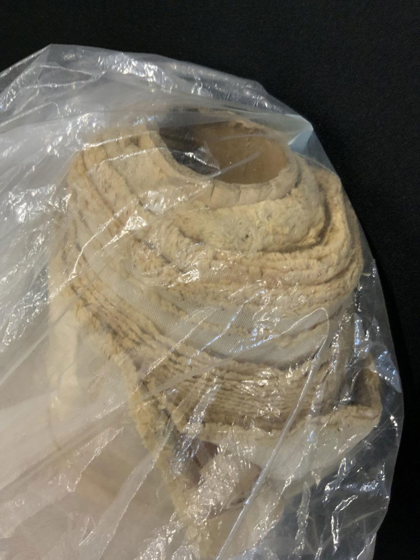 L & JG STICKLEY Fabric Bolt: L & JG STICKLEY Fabric Bolt. Red and neutral hues. Soft hand fabric, possibly upholstery fabric. Measures approx. 56L x 7W in. Measured rolled. Not examined unrolled. Piece appears to have some wear c