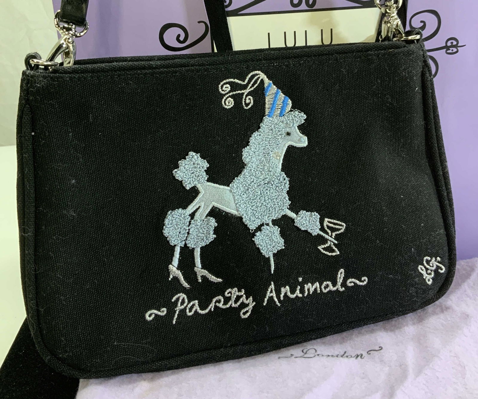 LULU GUINNESS Poodle Purse w Duster, Gift Bag (1 of 8)