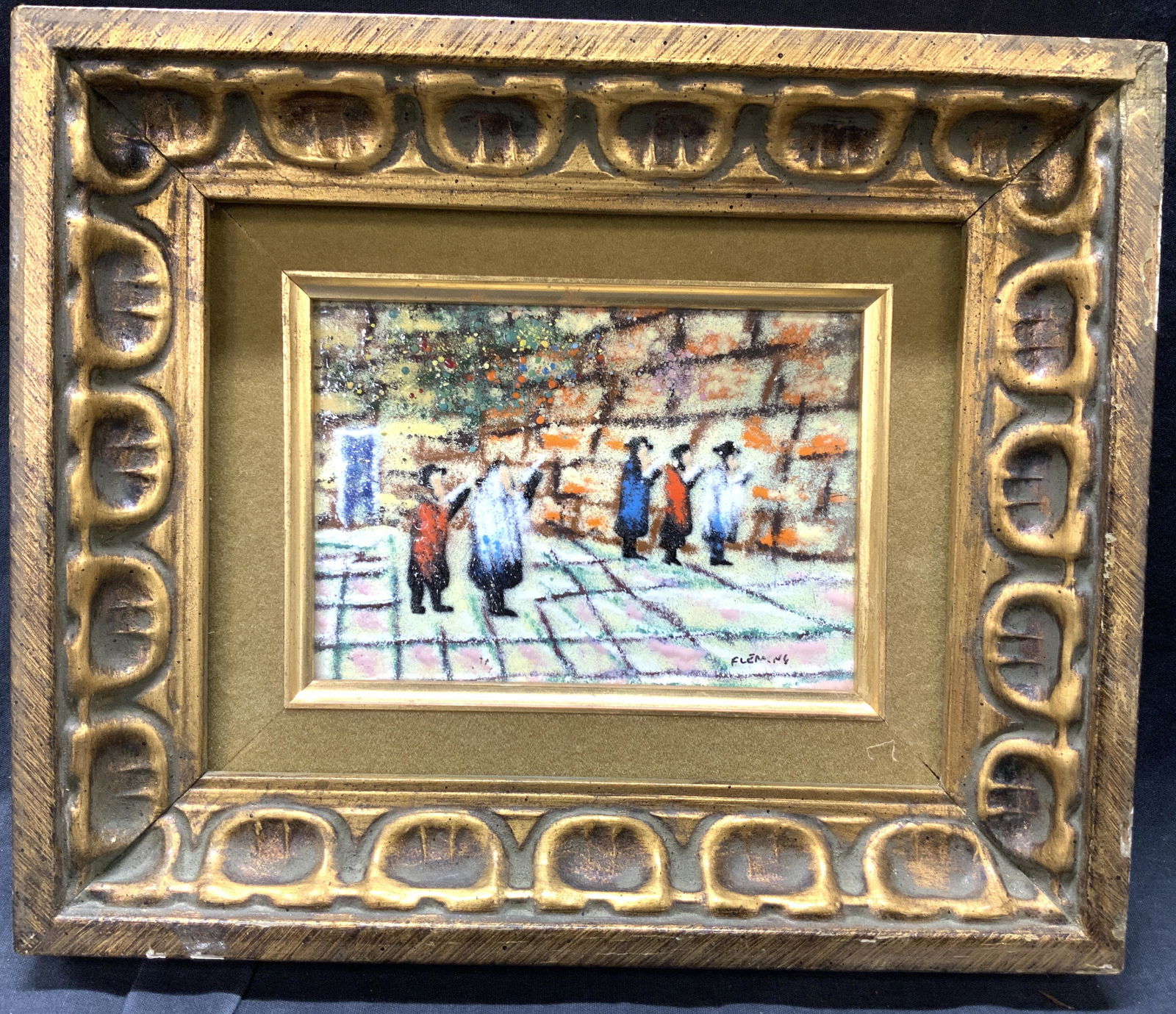 Fleming Signed The Wailing Wall Enamel On Copper (1 of 10)