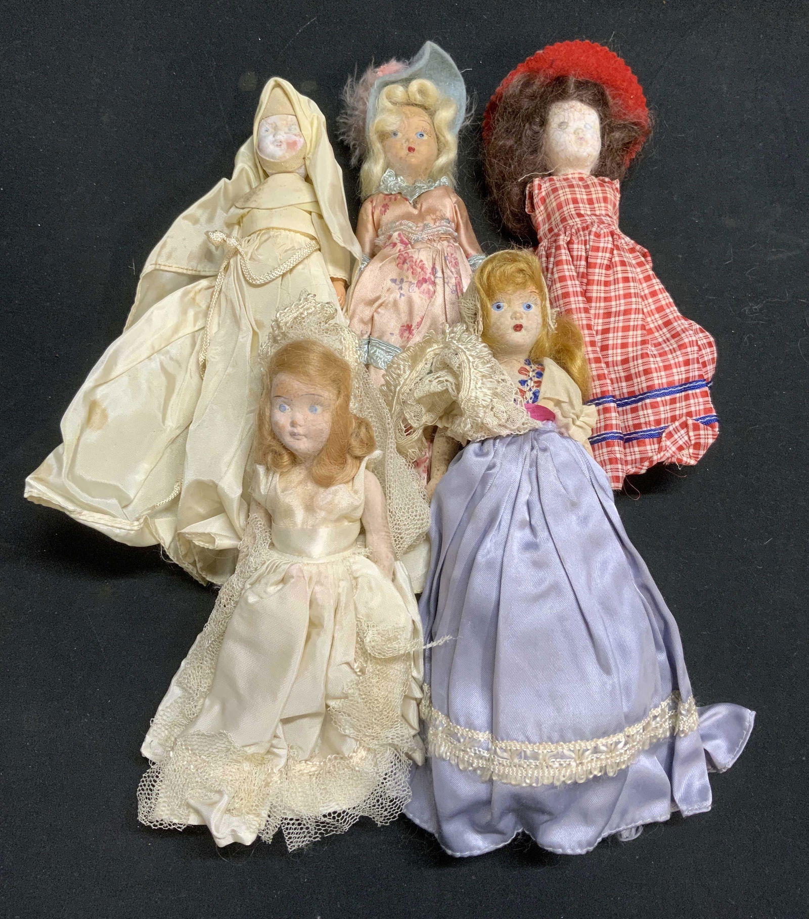 Lot 5 Vintage Hand Painted Dolls (1 of 12)