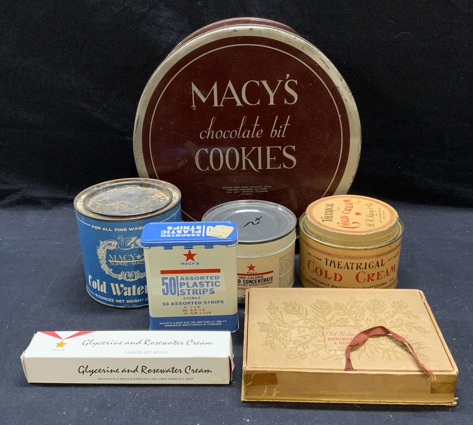 Lot 7 Vintage RH Macy Product Tins & Boxes (1 of 12)