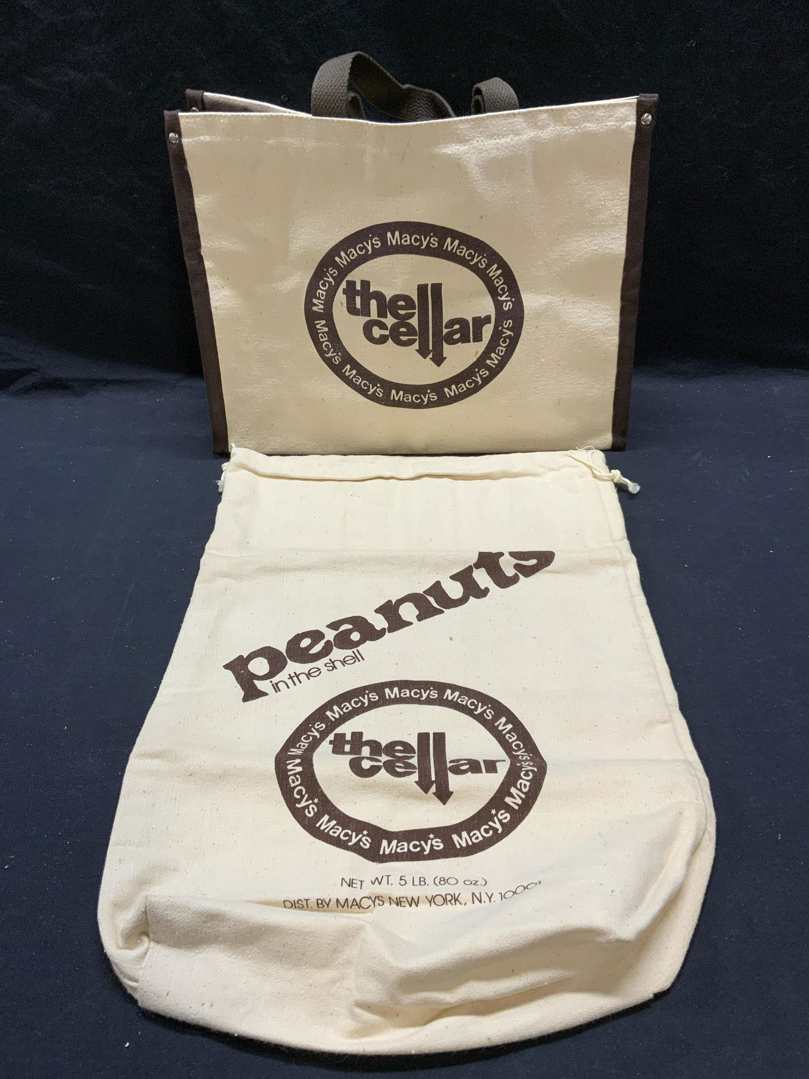 Lot 2 Macys Canvas Tote Bags, Peanut Bag (1 of 9)