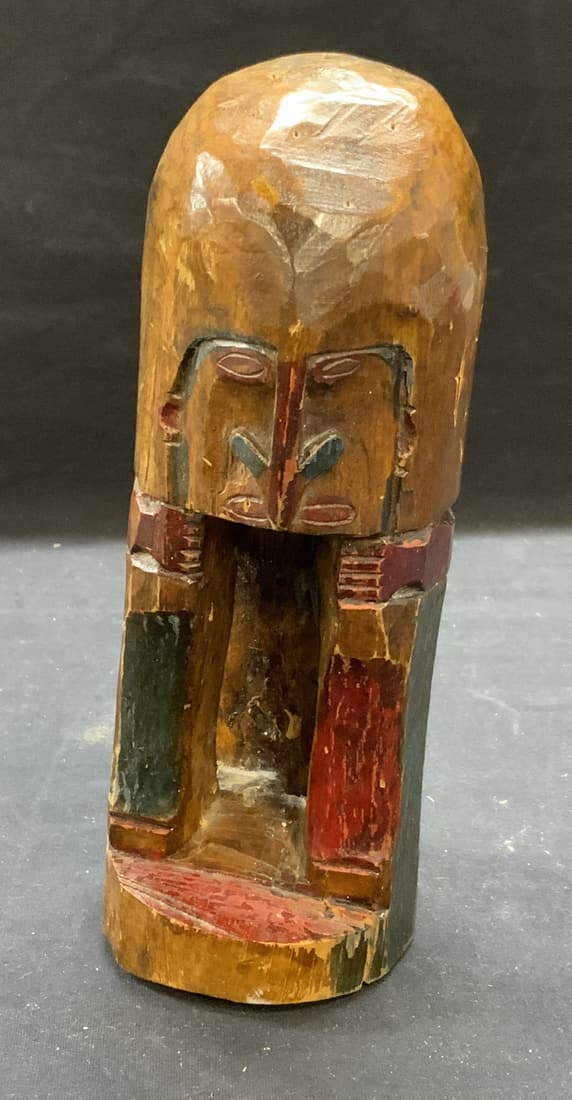 Tribal Folk Art Figural Wood Carving (1 of 6)