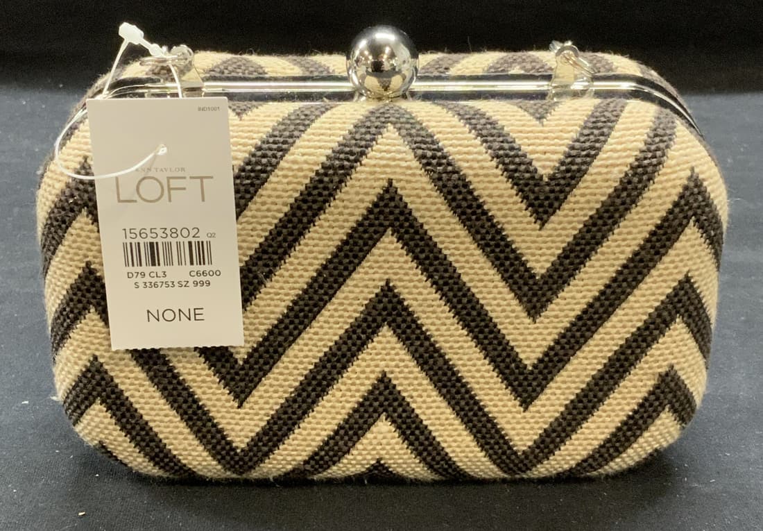 Ann Taylor Loft Hard Case Chevron Handbag NWT (1 of 6)
