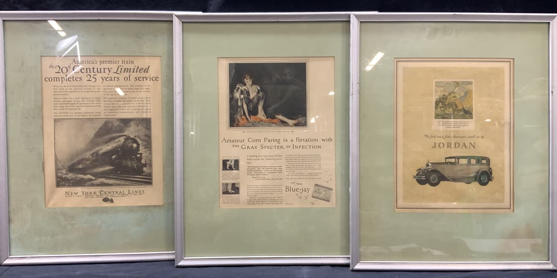 Lot 3 Framed Vintage Advertisement Lithographs (1 of 13)