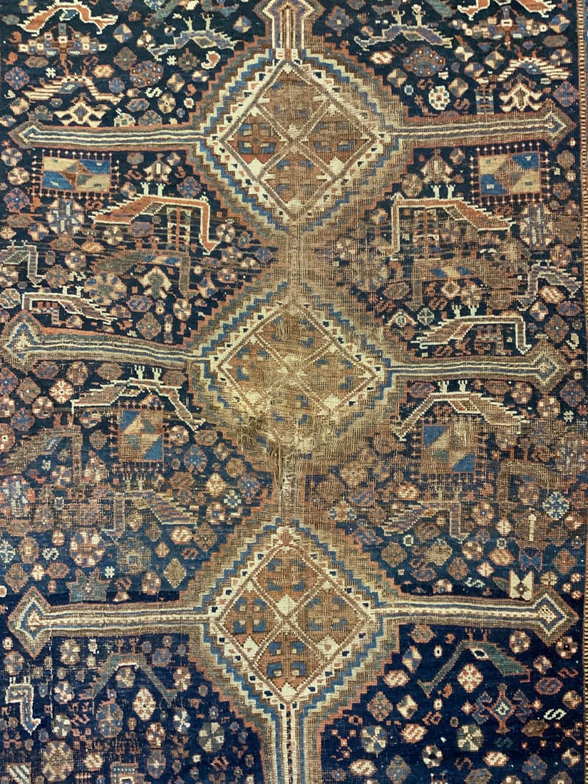 Vtg Handmade Middle Eastern Wool Rug (1 of 8)