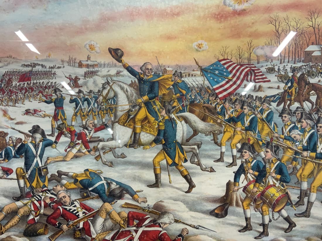 Battle Of Princeton Colored Etching Lithograph (1 of 10)