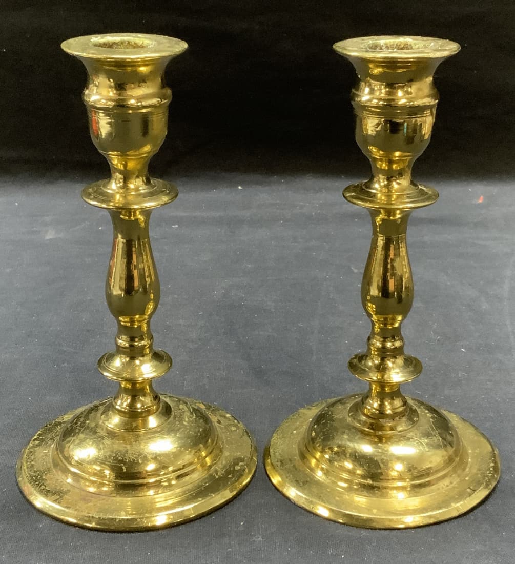 Pair Brass Candle Holders (1 of 7)