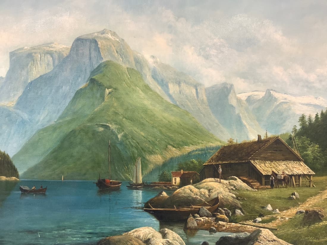 S.Wenly Signed Pioneer Cottage Oil Painting (1 of 12)