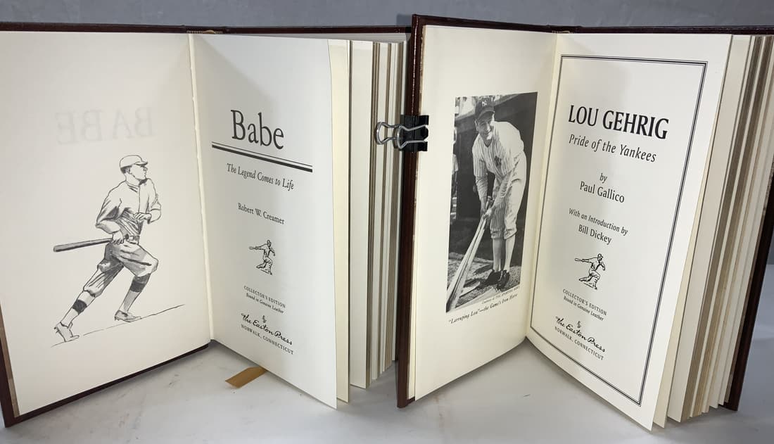 Easton Press Lou Gehrig & Babe Ruth Books (1 of 10)