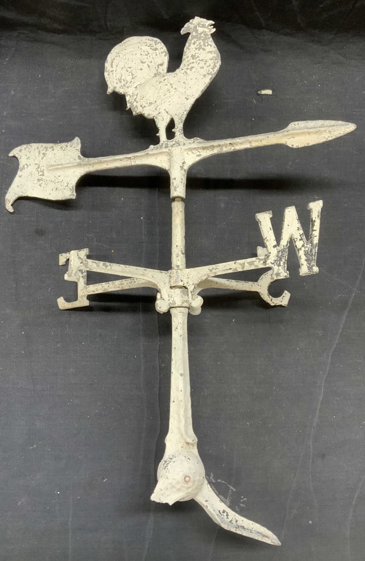 Vintage White Metal & Iron Weathervane (1 of 8)