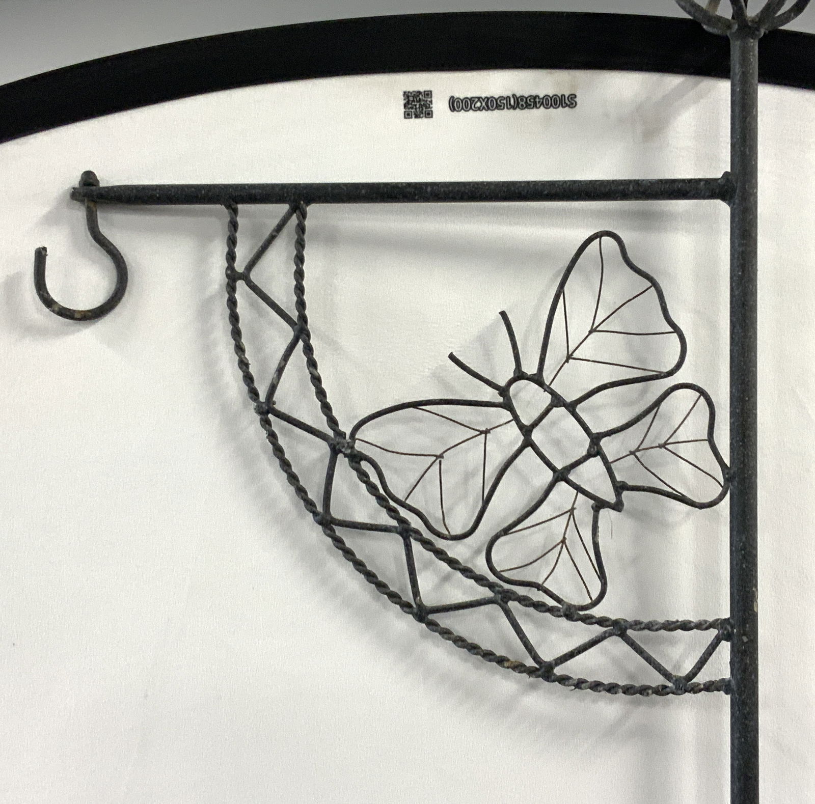 7f Tall Iron Butterfly Outdoor Flower Pot Hanger (1 of 9)