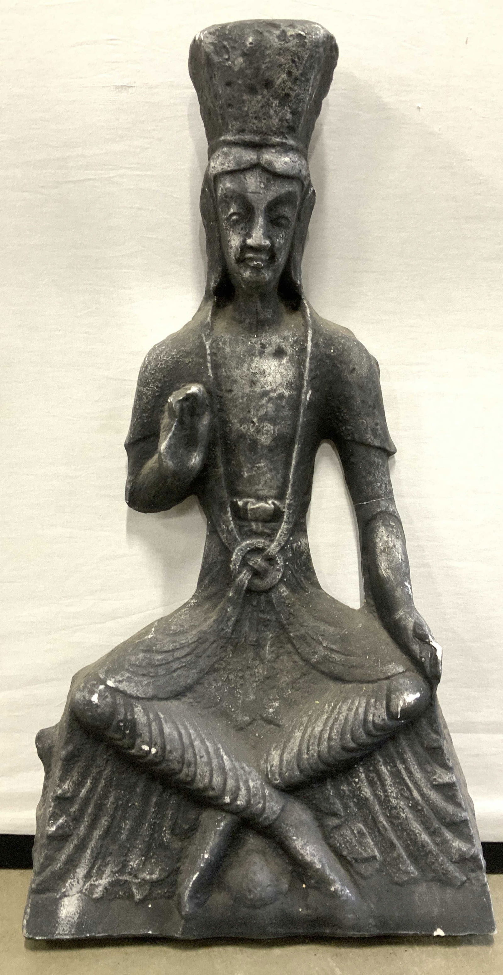 Plaster Abhaya Mudra Seated Wall Statue 2ft (1 of 8)