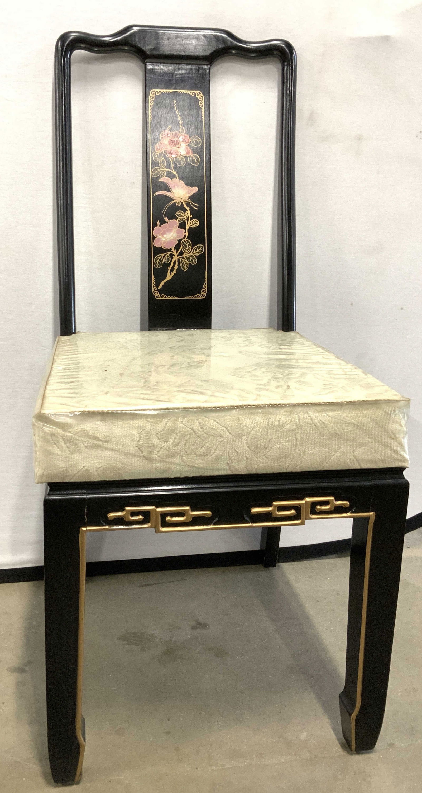 Hand Painted Black and Gold Asian Dining Chair (1 of 14)