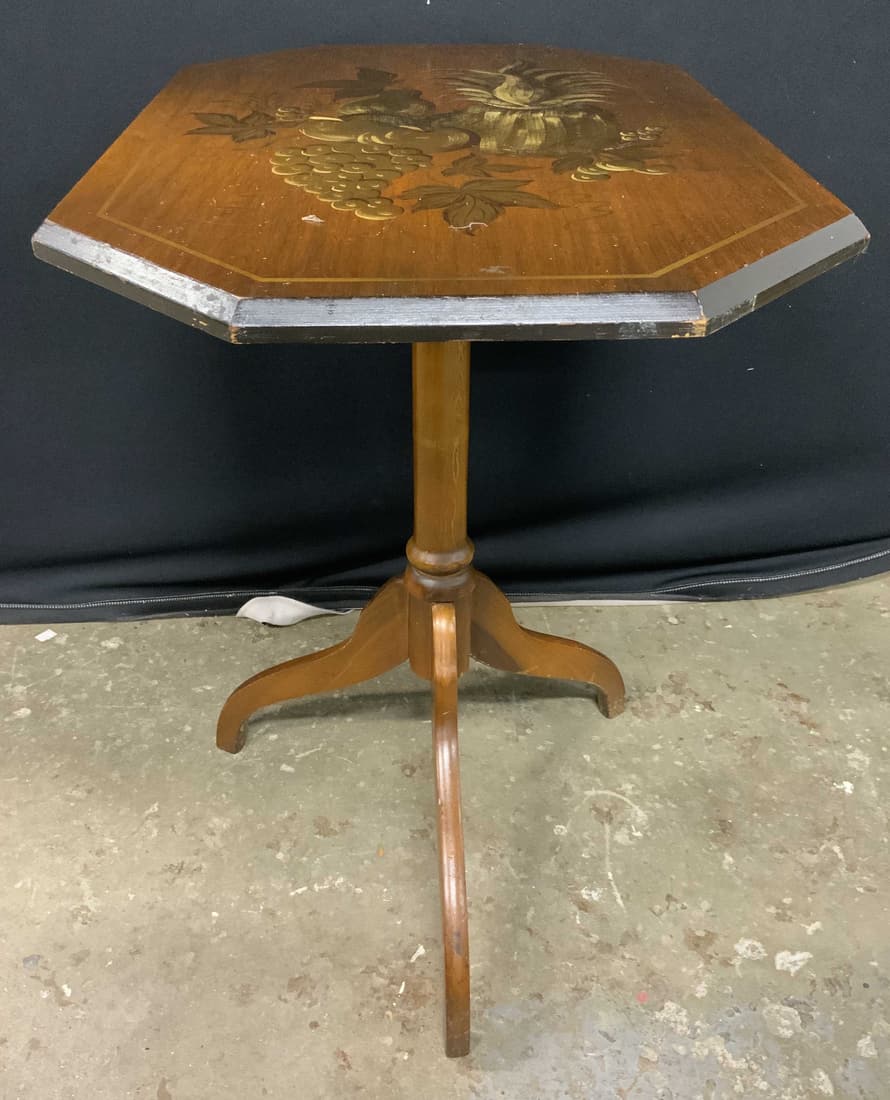 Vintage Hand Painted Wooden Tilt Top Table (1 of 6)