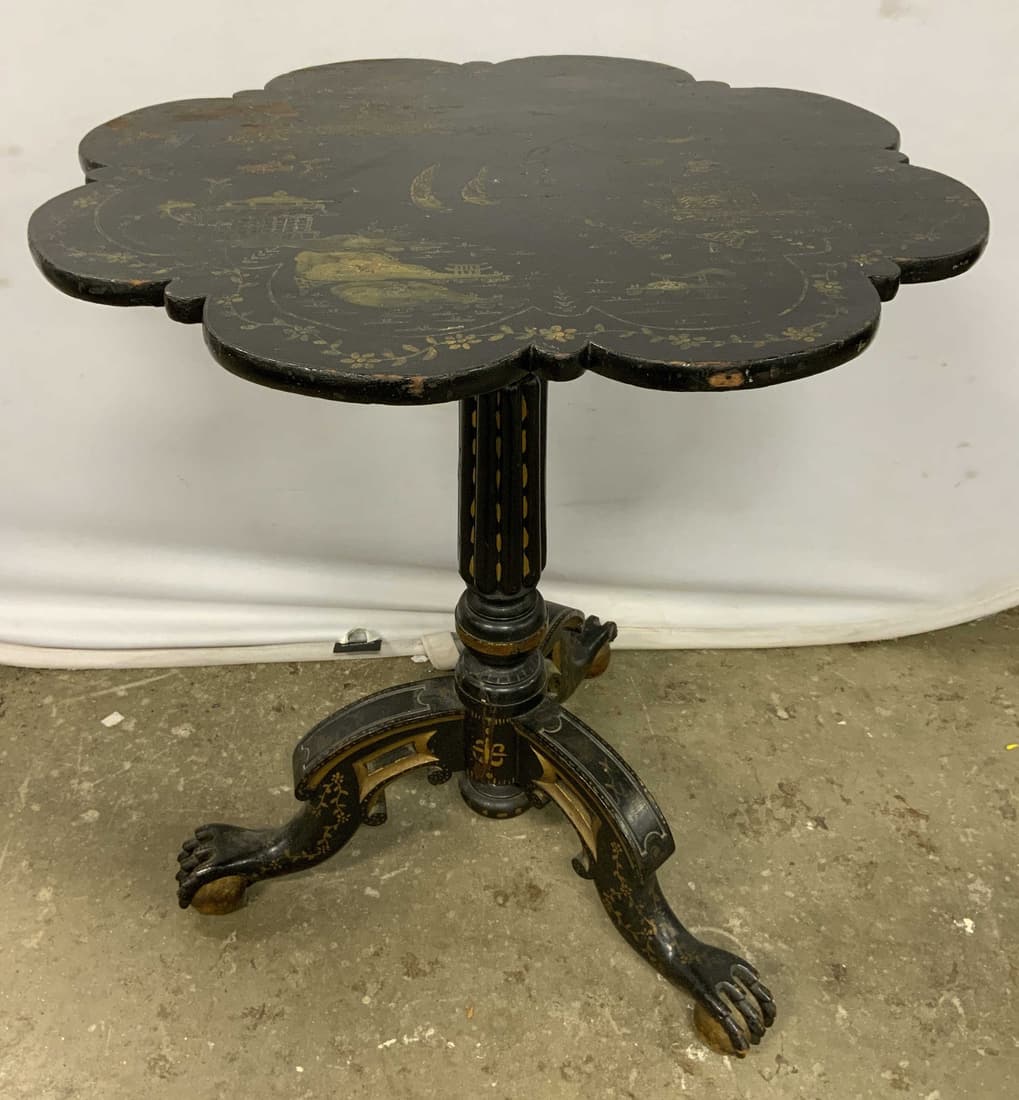 Vintage Wooden Asian Chinoiserie Side Table (1 of 7)