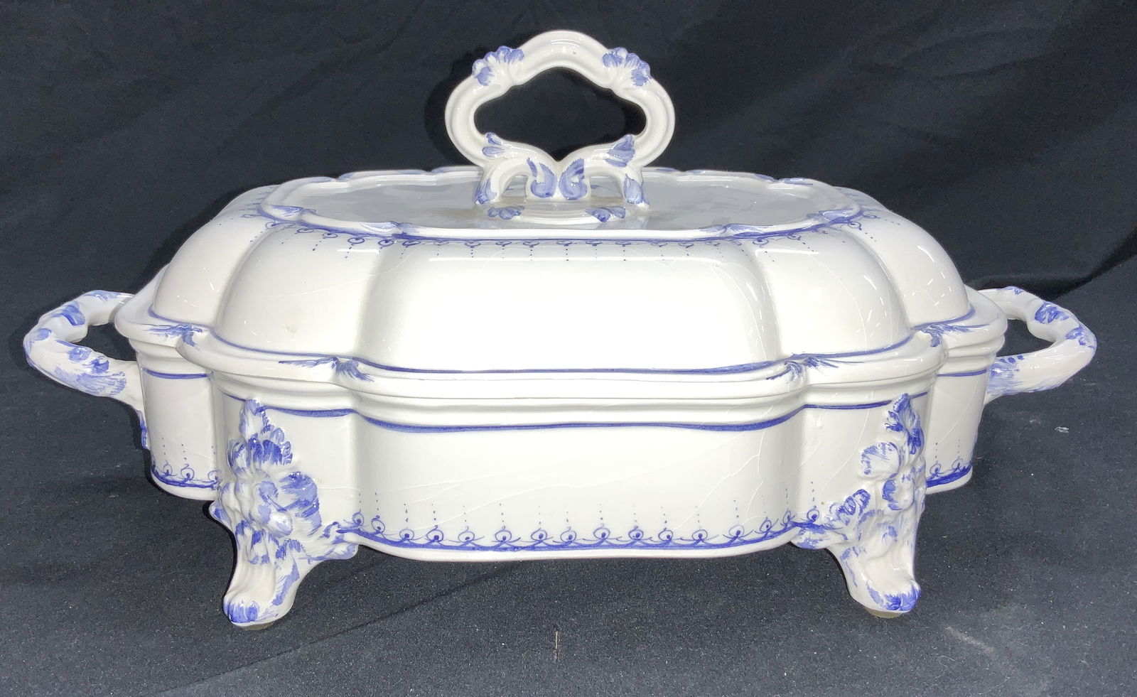 Hand Painted Footed Serving Dish, Italy (1 of 7)