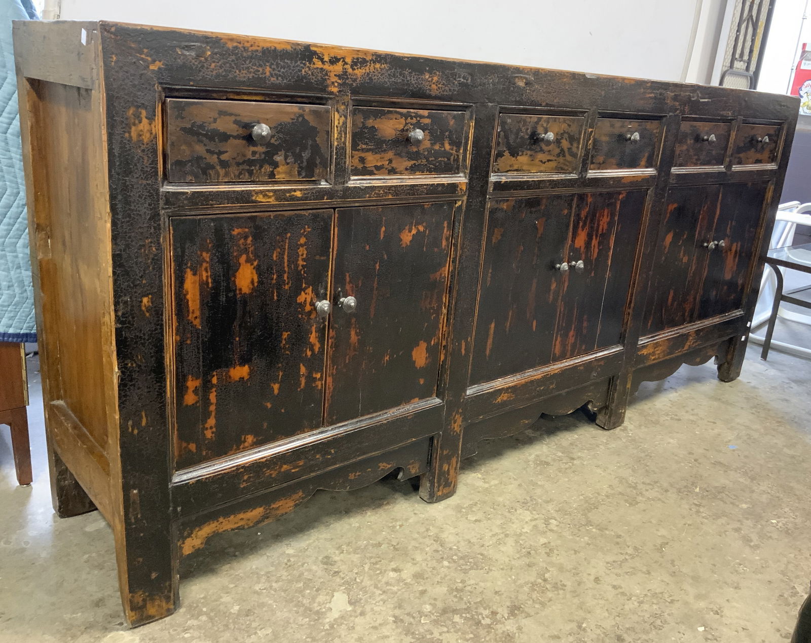 Antique Wooden Sideboard Buffet (1 of 8)
