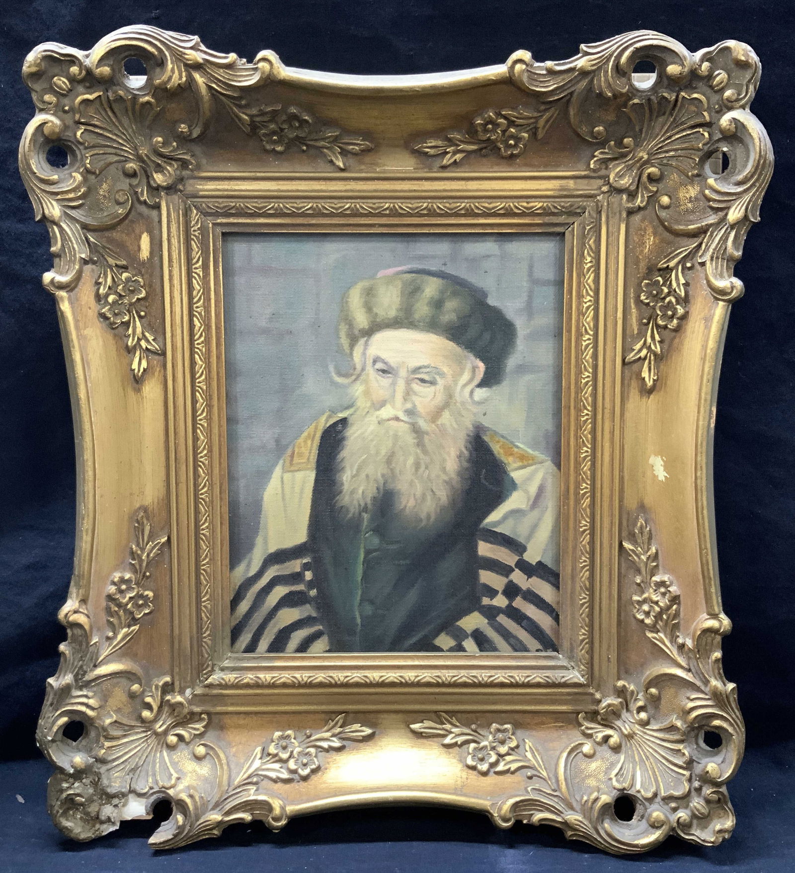 Framed Rabbi Portrait Oil Painting (1 of 10)