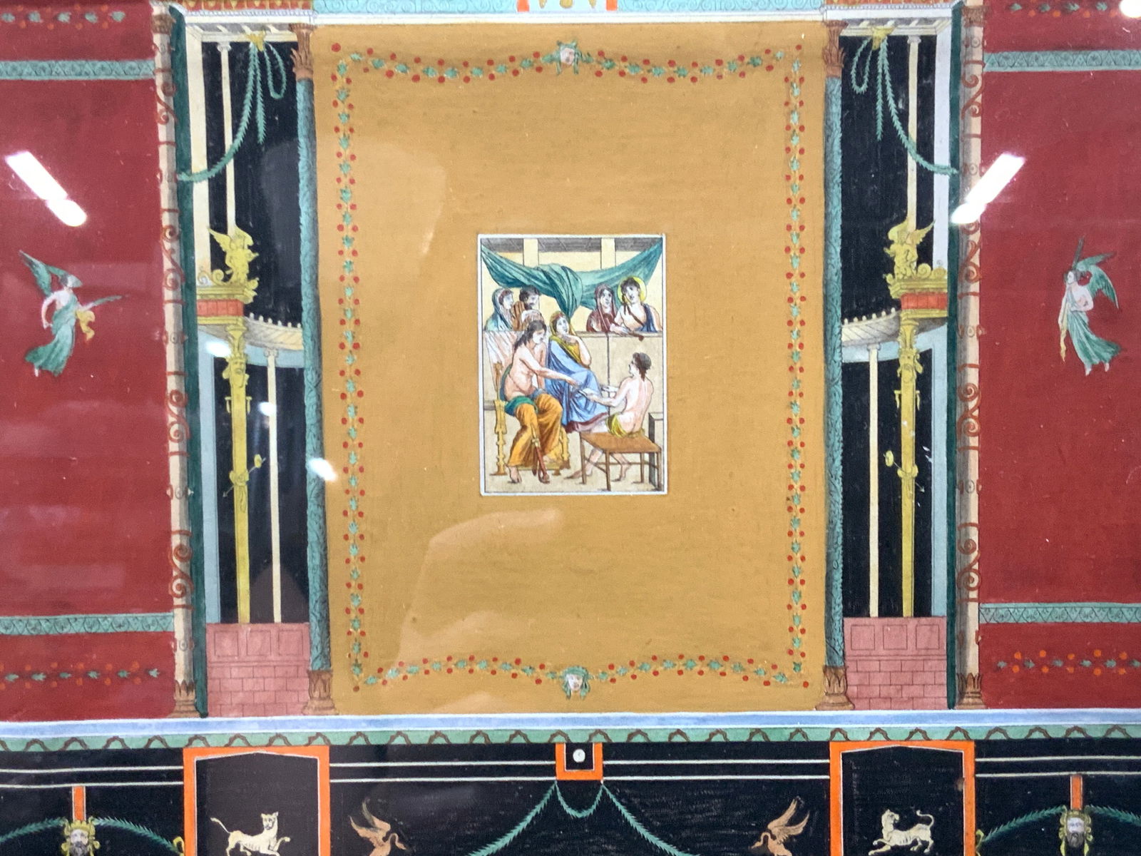 Mixed Media Pompeian Wall Painting (1 of 9)