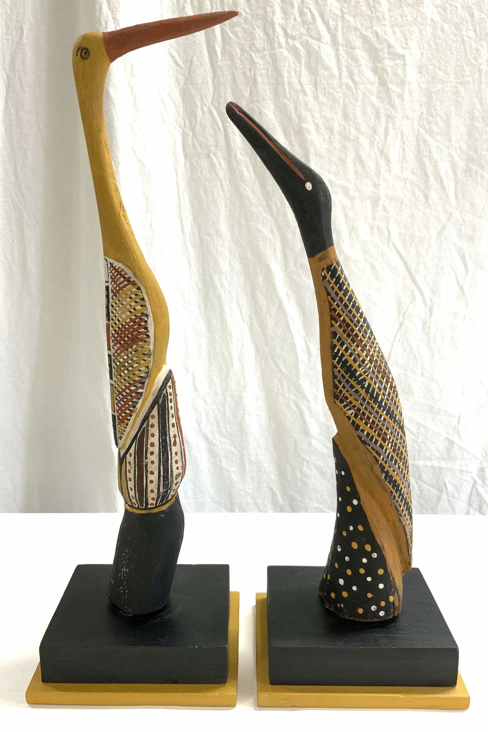 Lot 2 Hand Crafted Wooden Bird Sculptures 1ft9in (1 of 9)