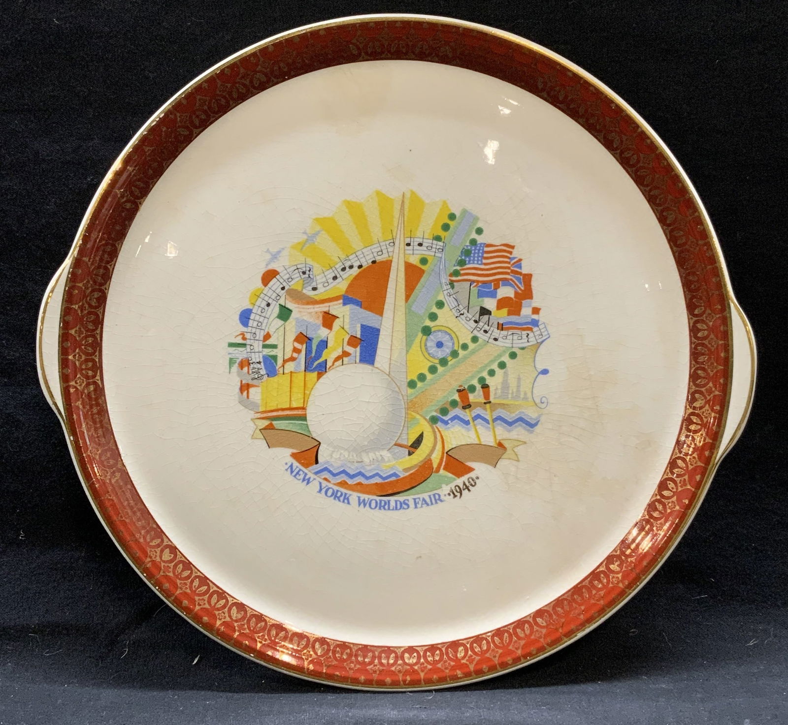 Vintage Crown China NY Worlds Fair Platter (1 of 6)