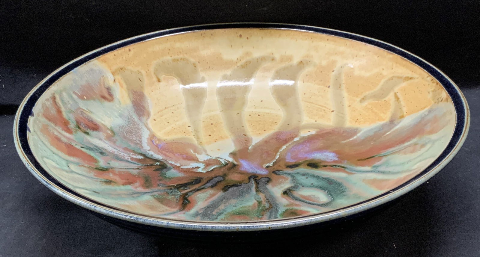 Signed Vintage XL art Pottery Centerpiece Bowl (1 of 6)