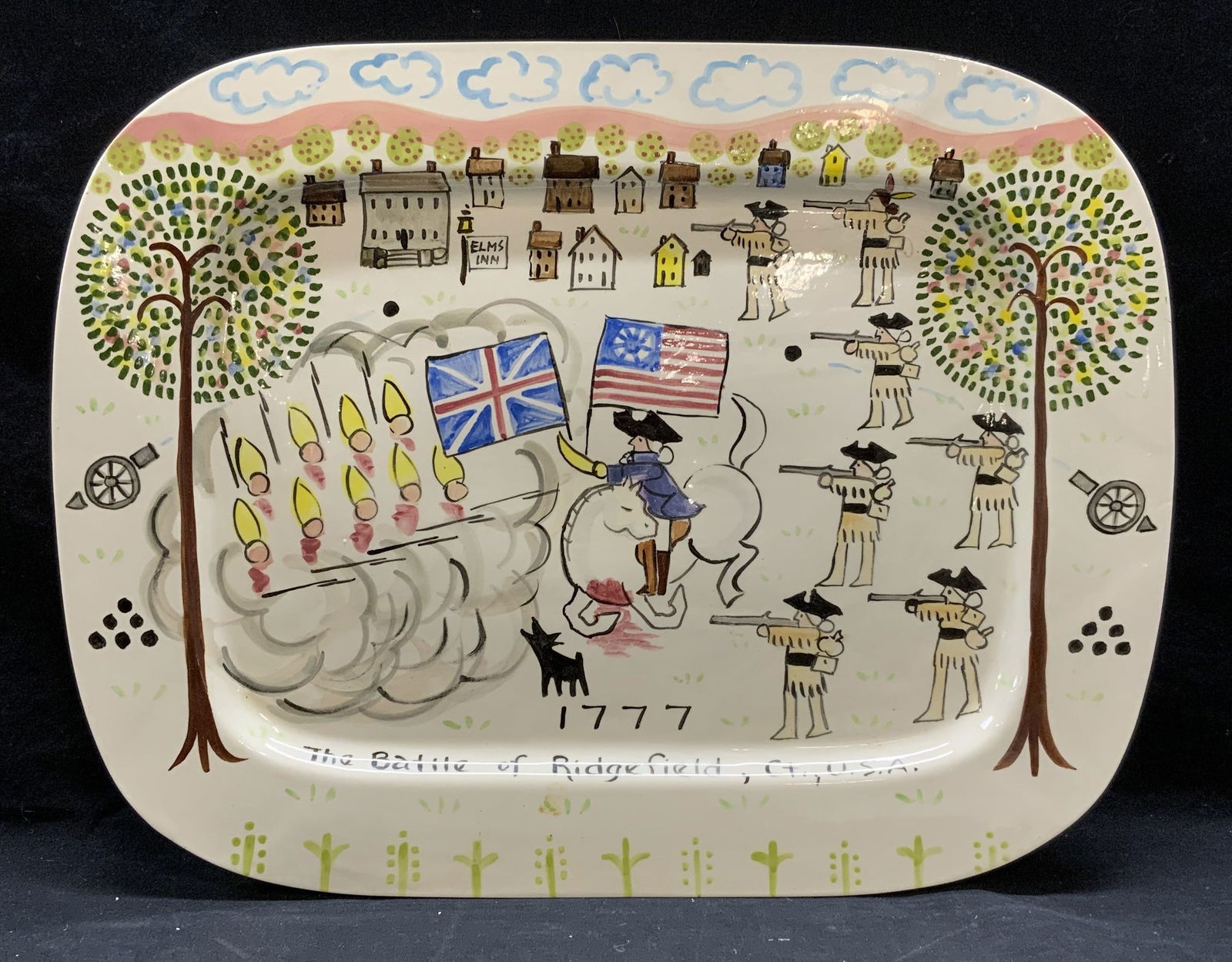 Signed Scala Elms Inn American Revolution Platter (1 of 7)