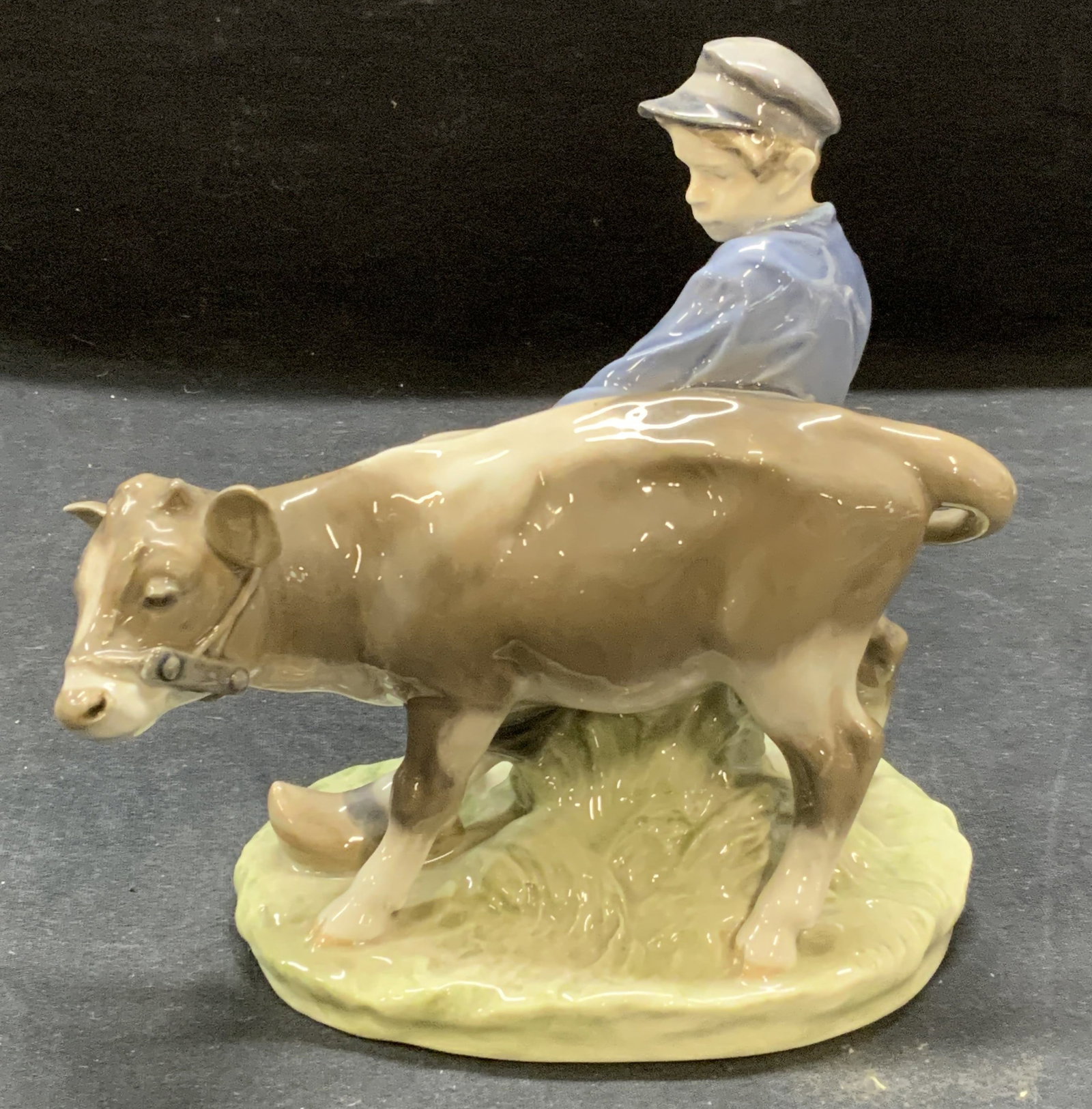 Royal Copenhagen Porcelain Boy Cow Figural Denmark (1 of 6)