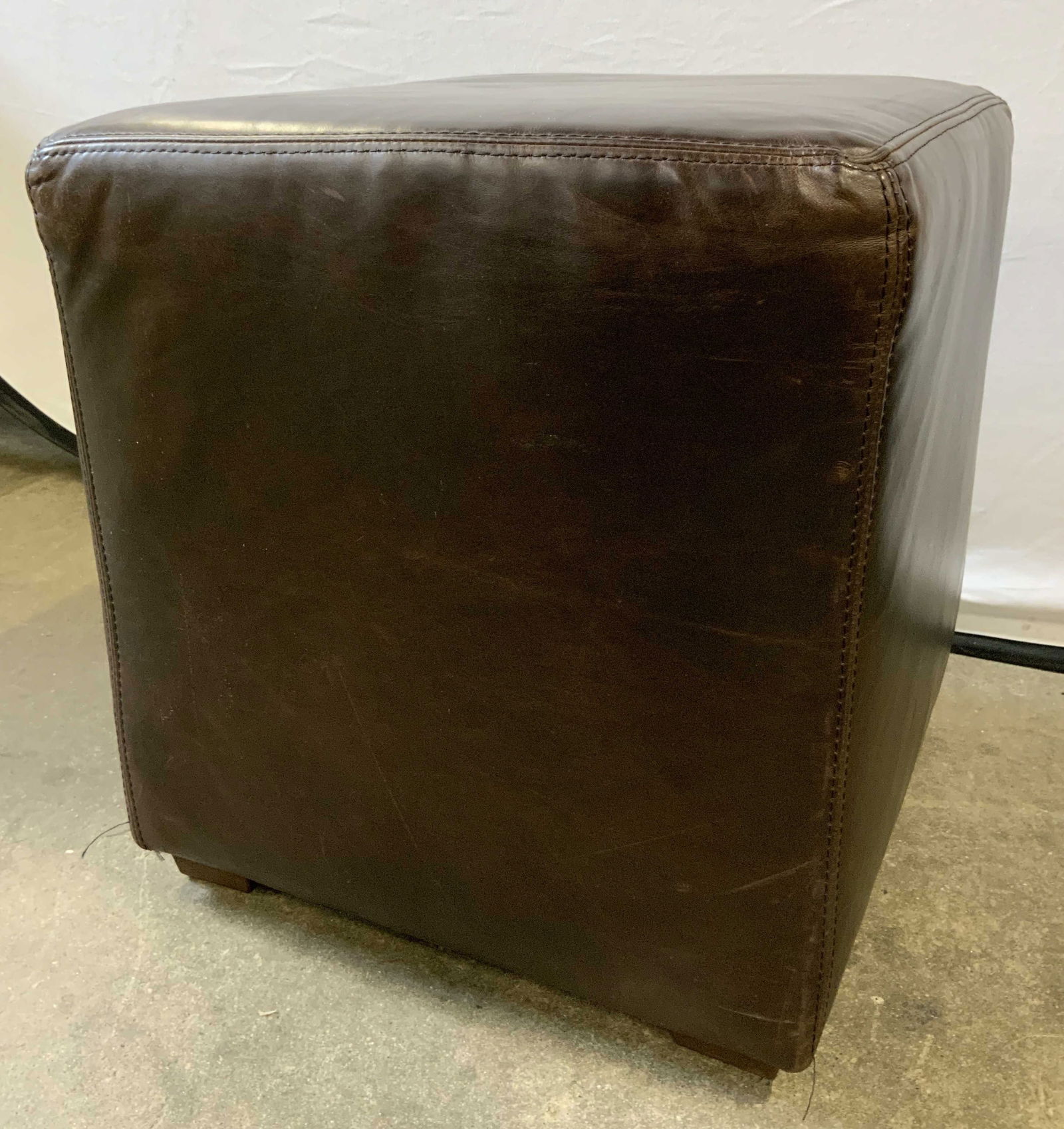 MITCHELL GOLD & BOB WILLIAMS Leather Ottoman Brown (1 of 7)