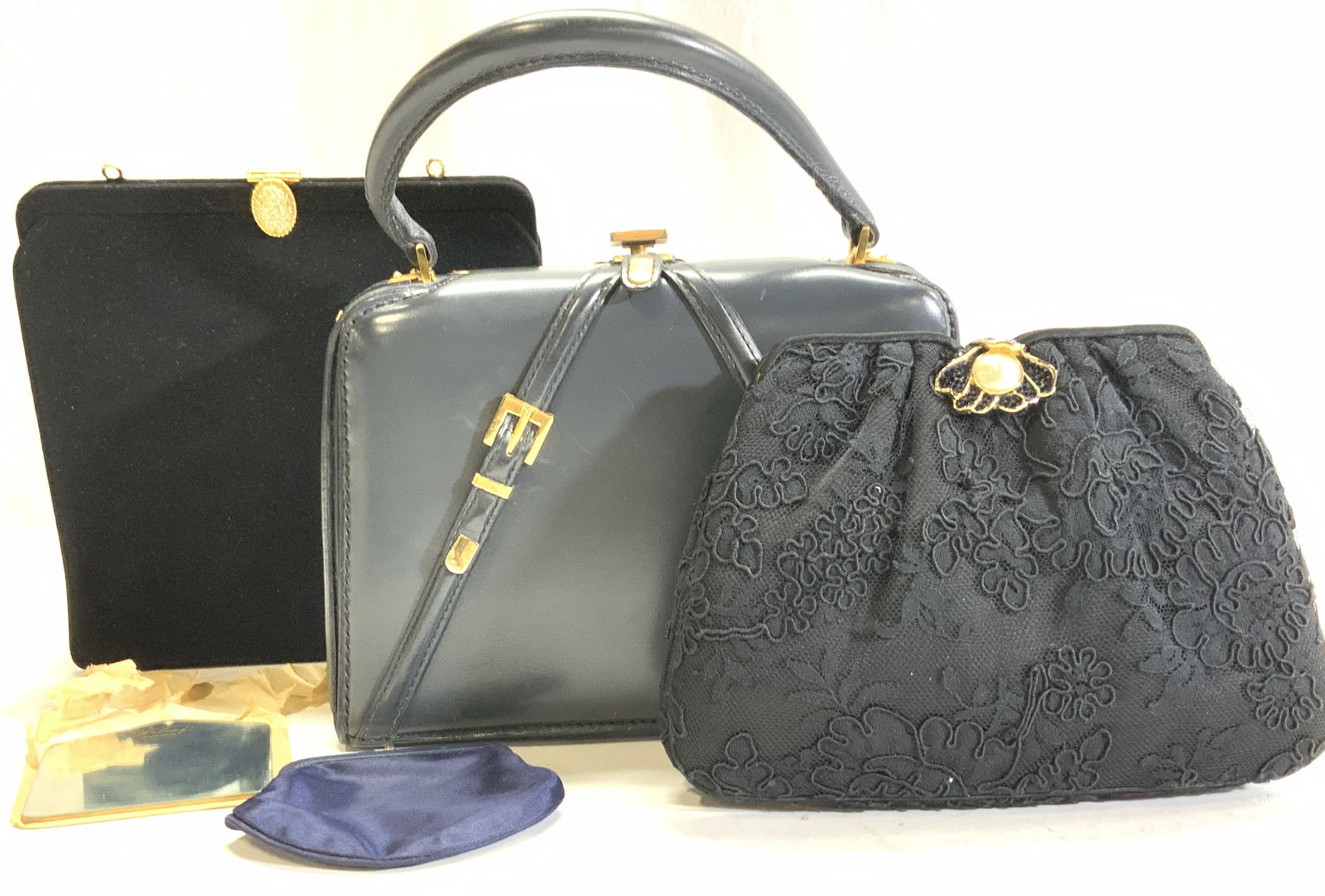 Lot3 Evening Bags,Leather Kelly Bag, Judith Leiber (1 of 14)